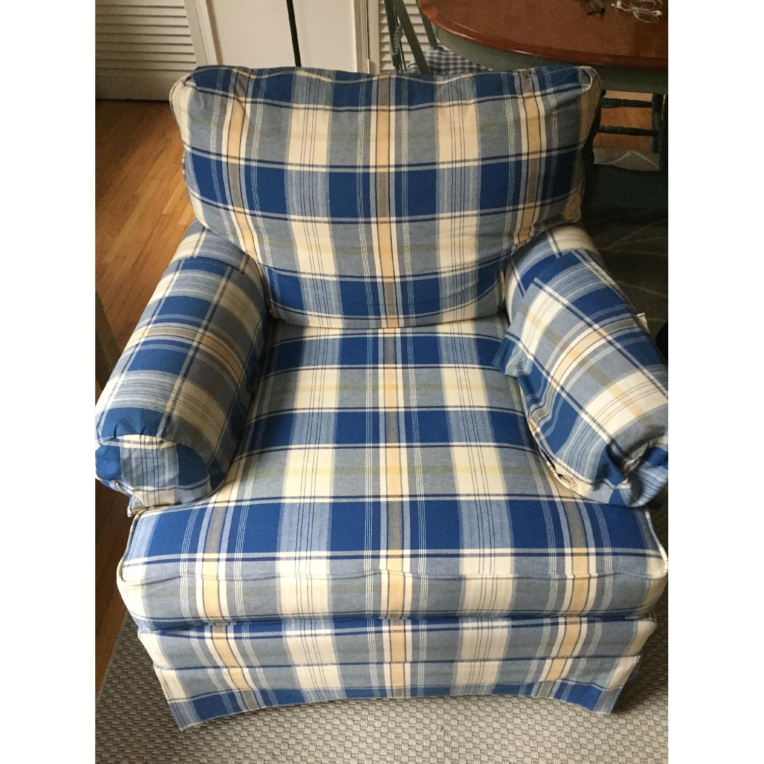 Plaid Sleeper Sofa + Arm Chair - image-7