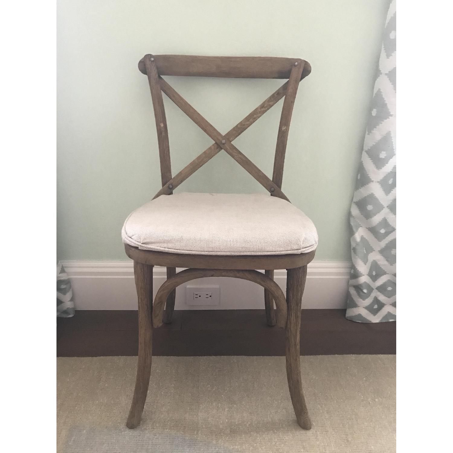 Restoration Hardware Madeleine Side Chairs w/ Belgian Linen Cushion - image-3