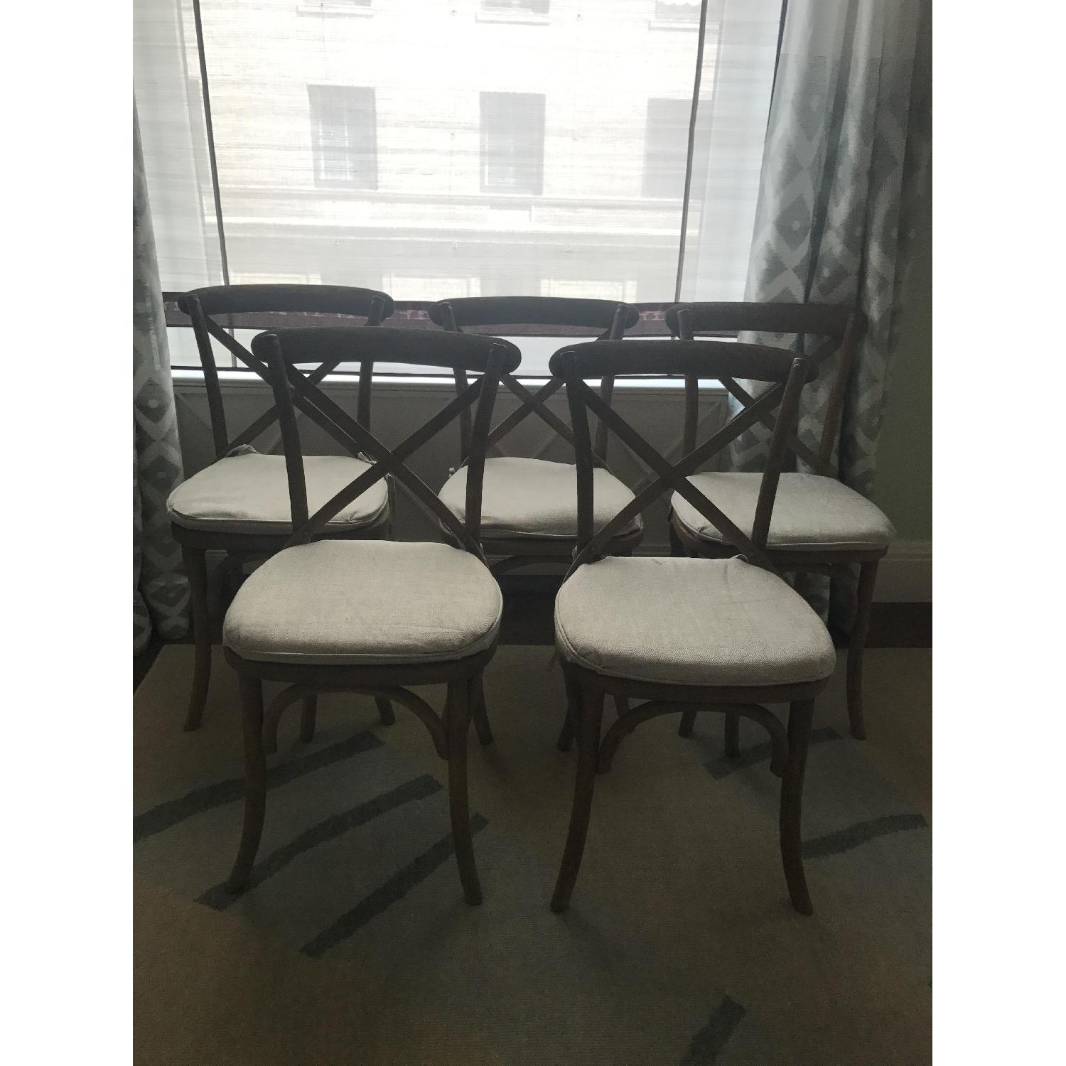 Restoration Hardware Madeleine Side Chairs w/ Belgian Linen Cushion - image-5