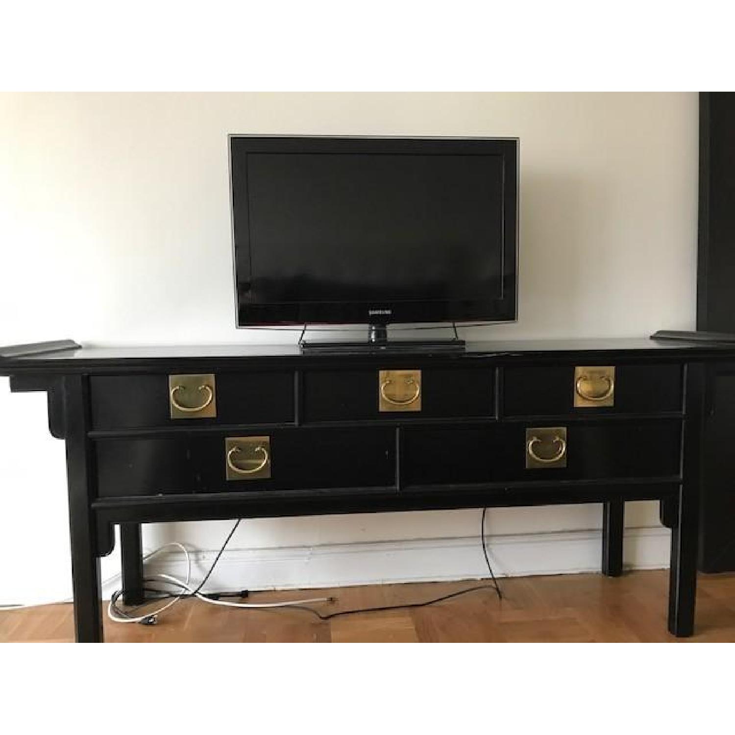 Century Furniture Black Wooden Cabinet - image-1