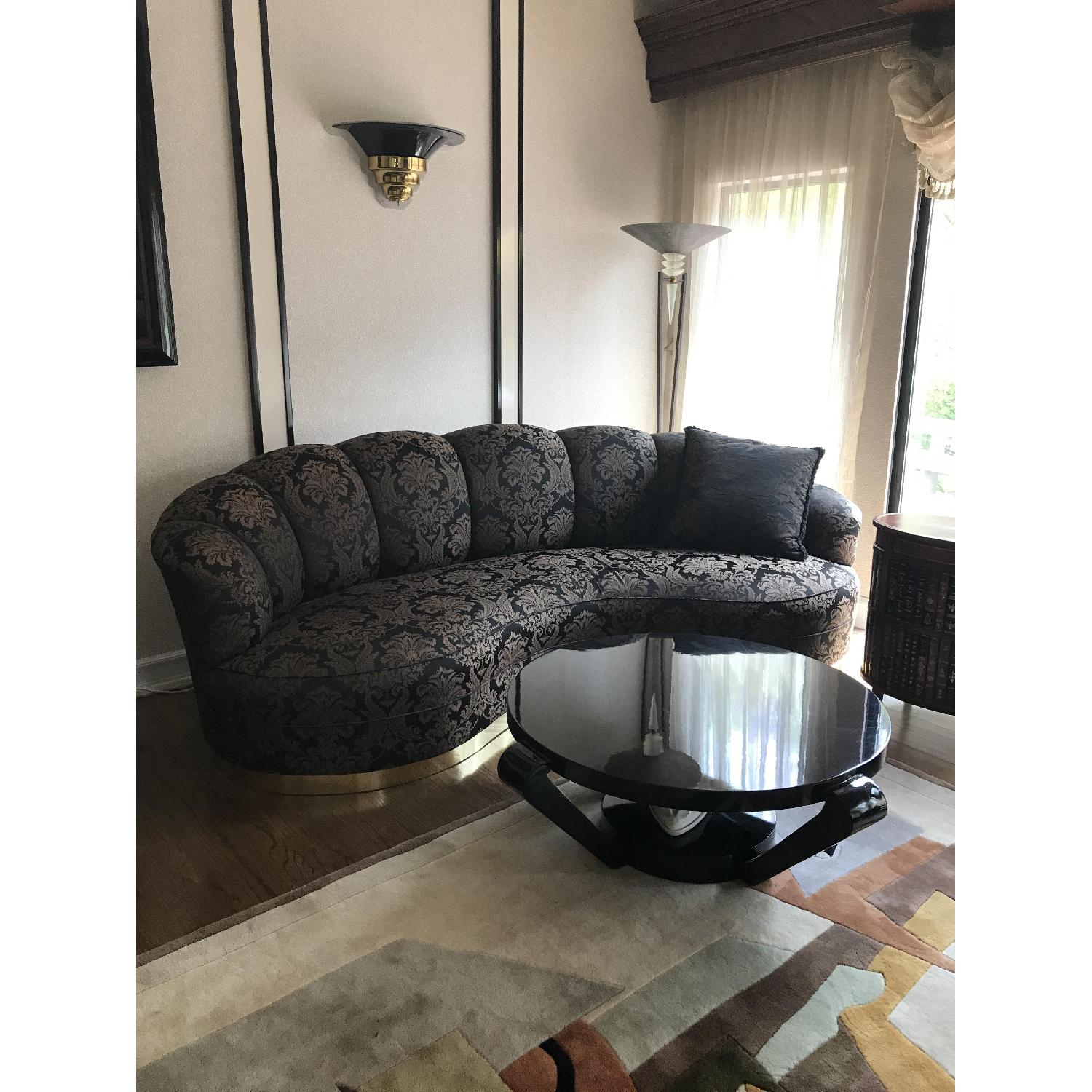 Art Deco Style Black & Gold Sofa - image-2