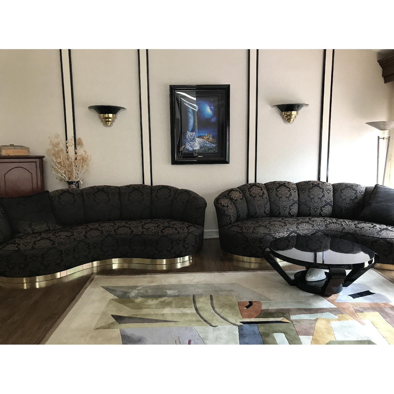 Art Deco Style Black & Gold Sofa - image-4