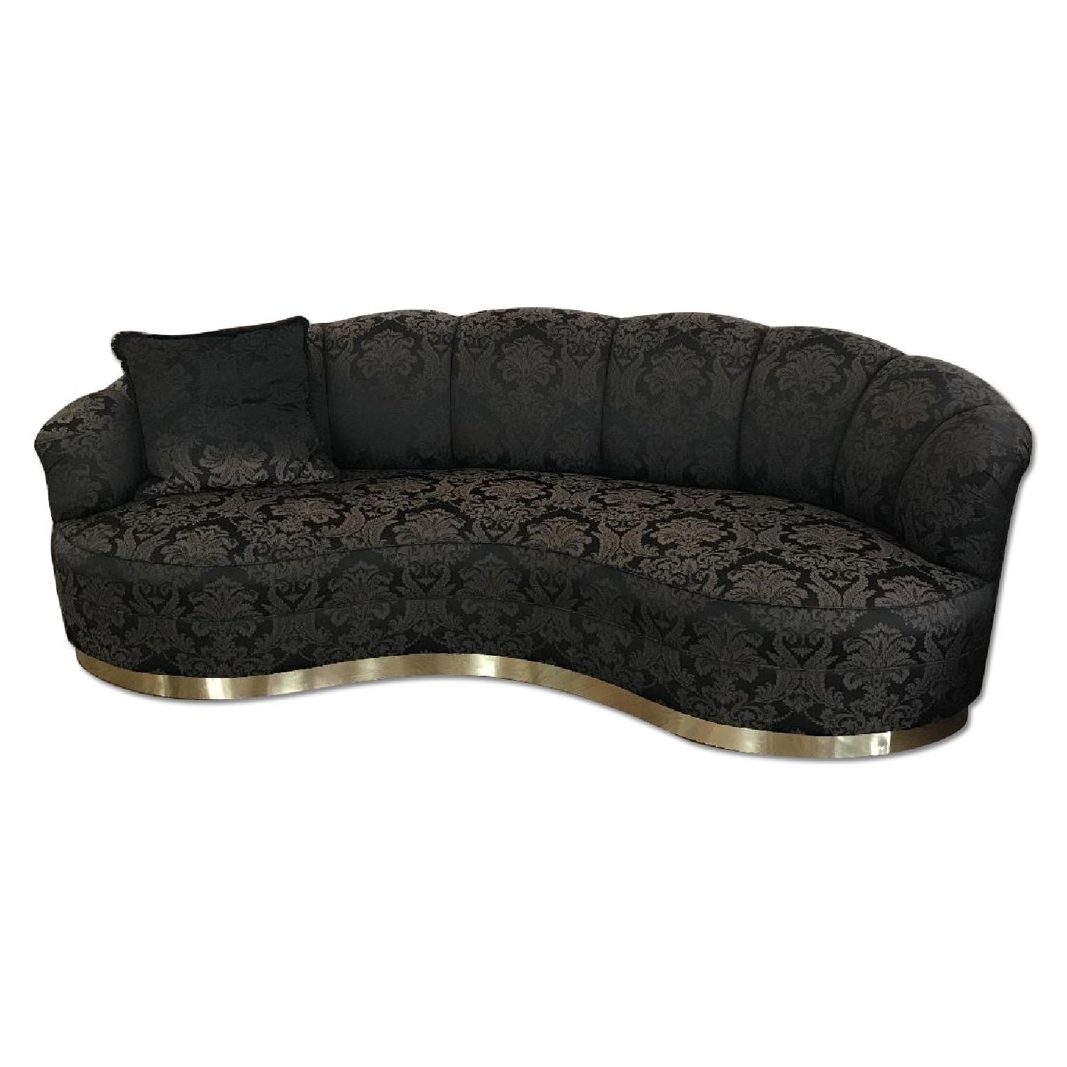 Art Deco Style Black & Gold Sofa - image-0