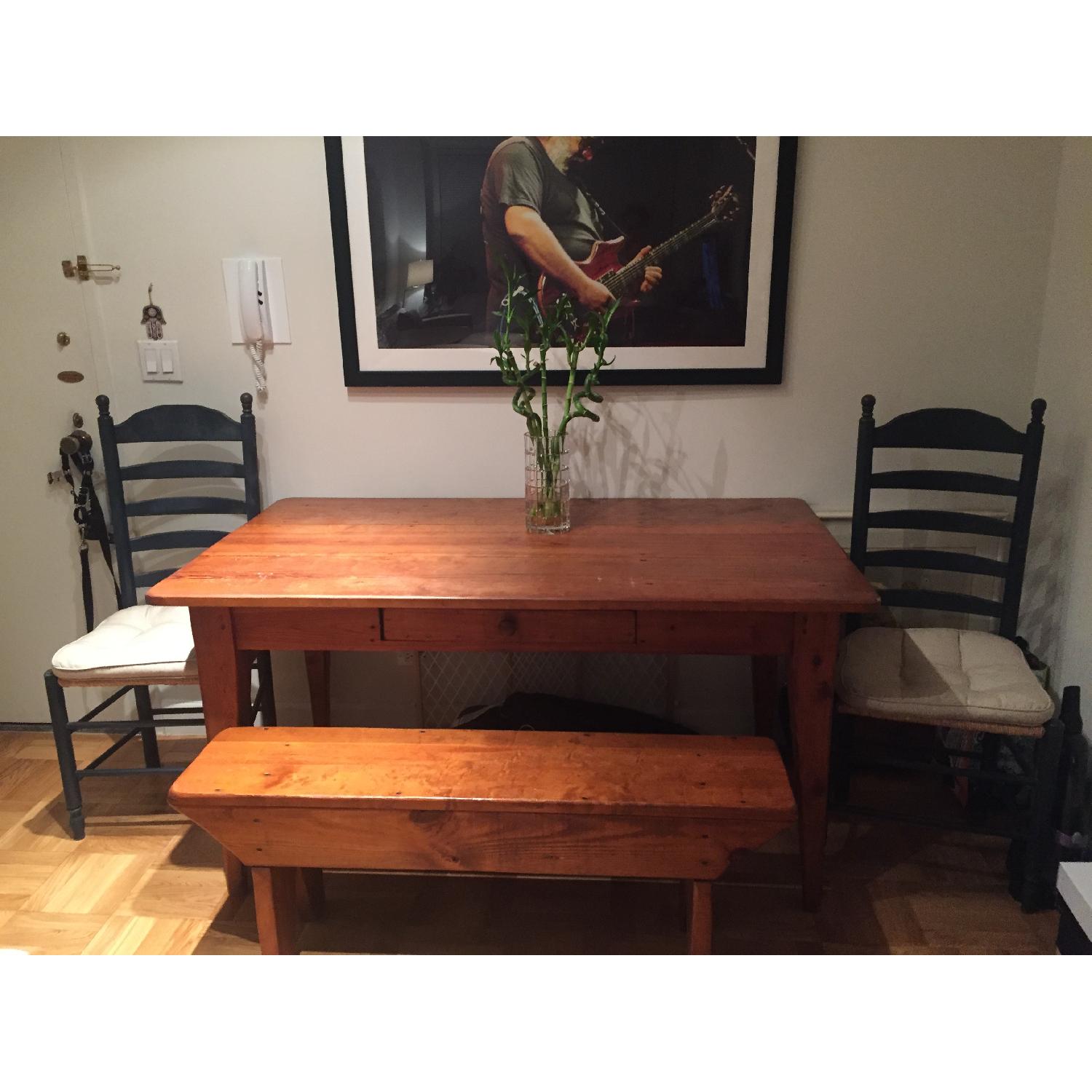 Hoskins Creek Custom Farm Table w/ 1 Bench + 2 Chairs - image-4