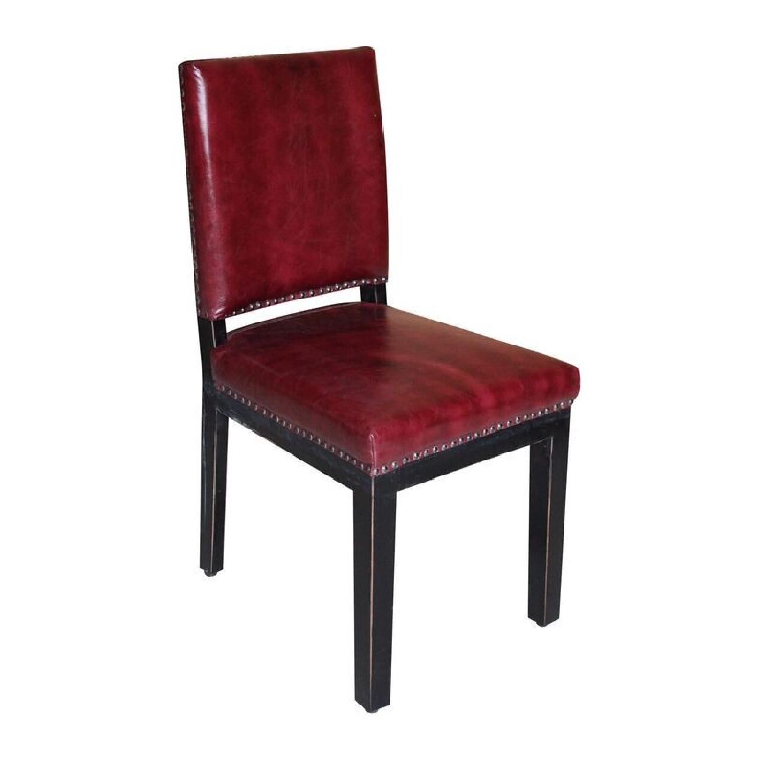 Chidera Leather Red Upholstered Dining Chair AptDeco