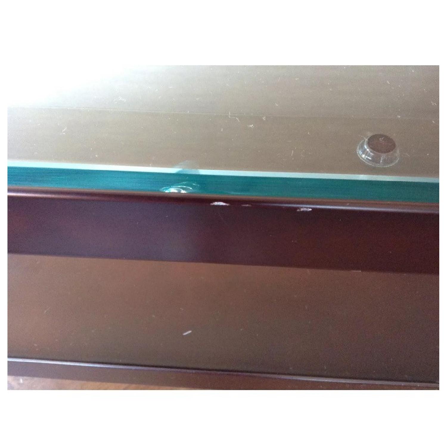 Crate & Barrel Glass & Bronze Parsons Console Table - image-2