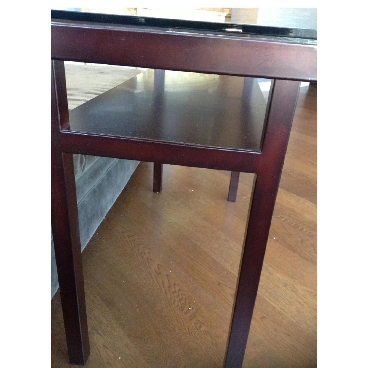 Crate & Barrel Glass & Bronze Parsons Console Table - image-3