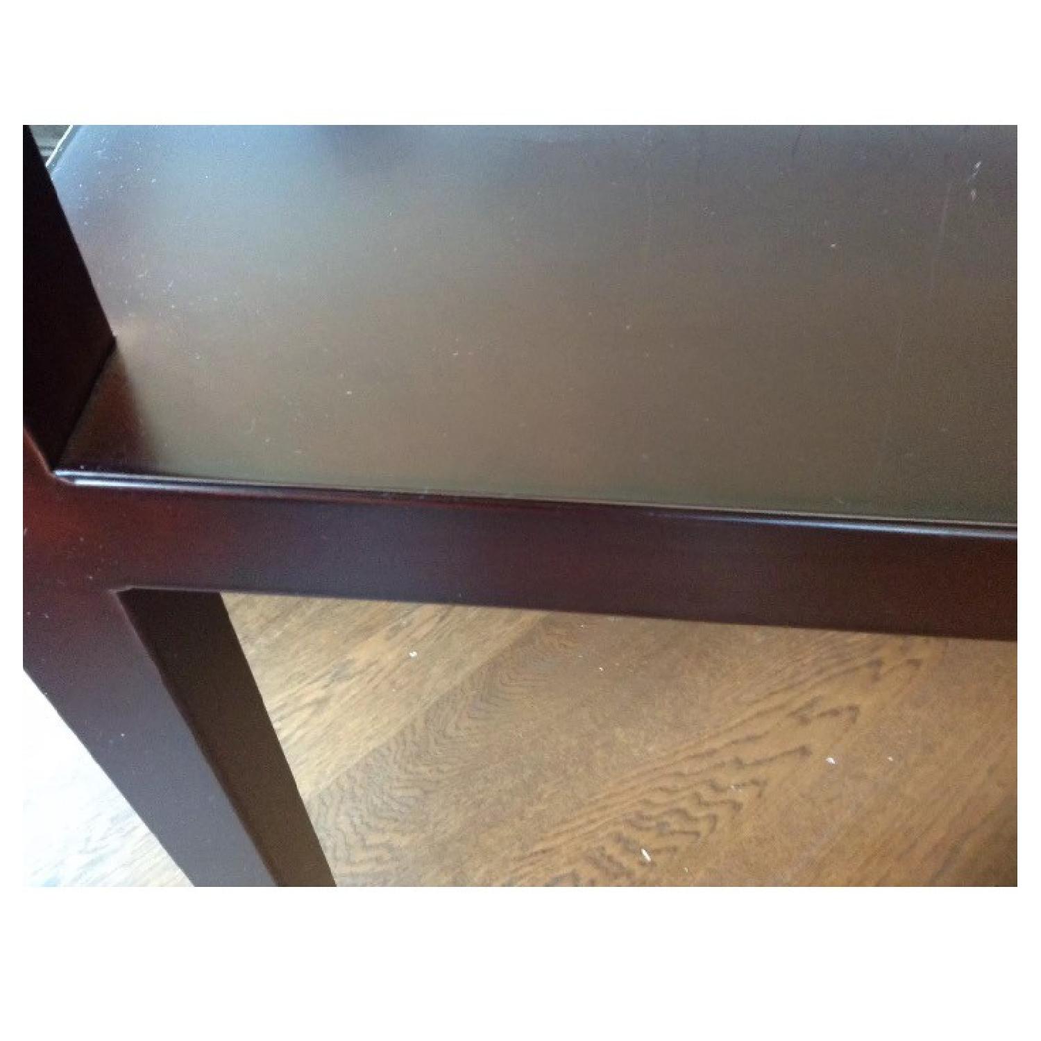 Crate & Barrel Glass & Bronze Parsons Console Table - image-5