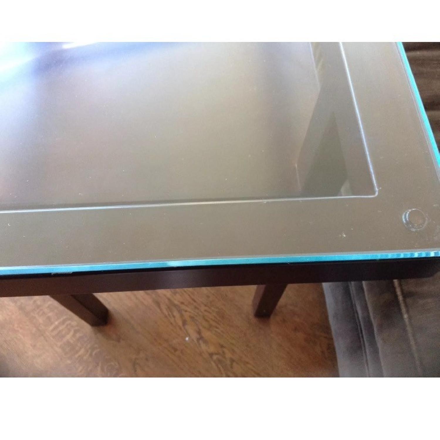 Crate & Barrel Glass & Bronze Parsons Console Table - image-6