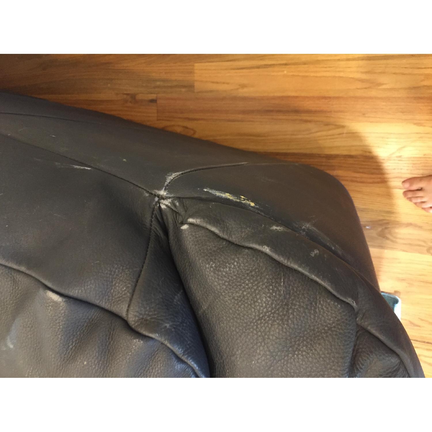 Natuzzi Dark Blue Leather Sofa - image-7