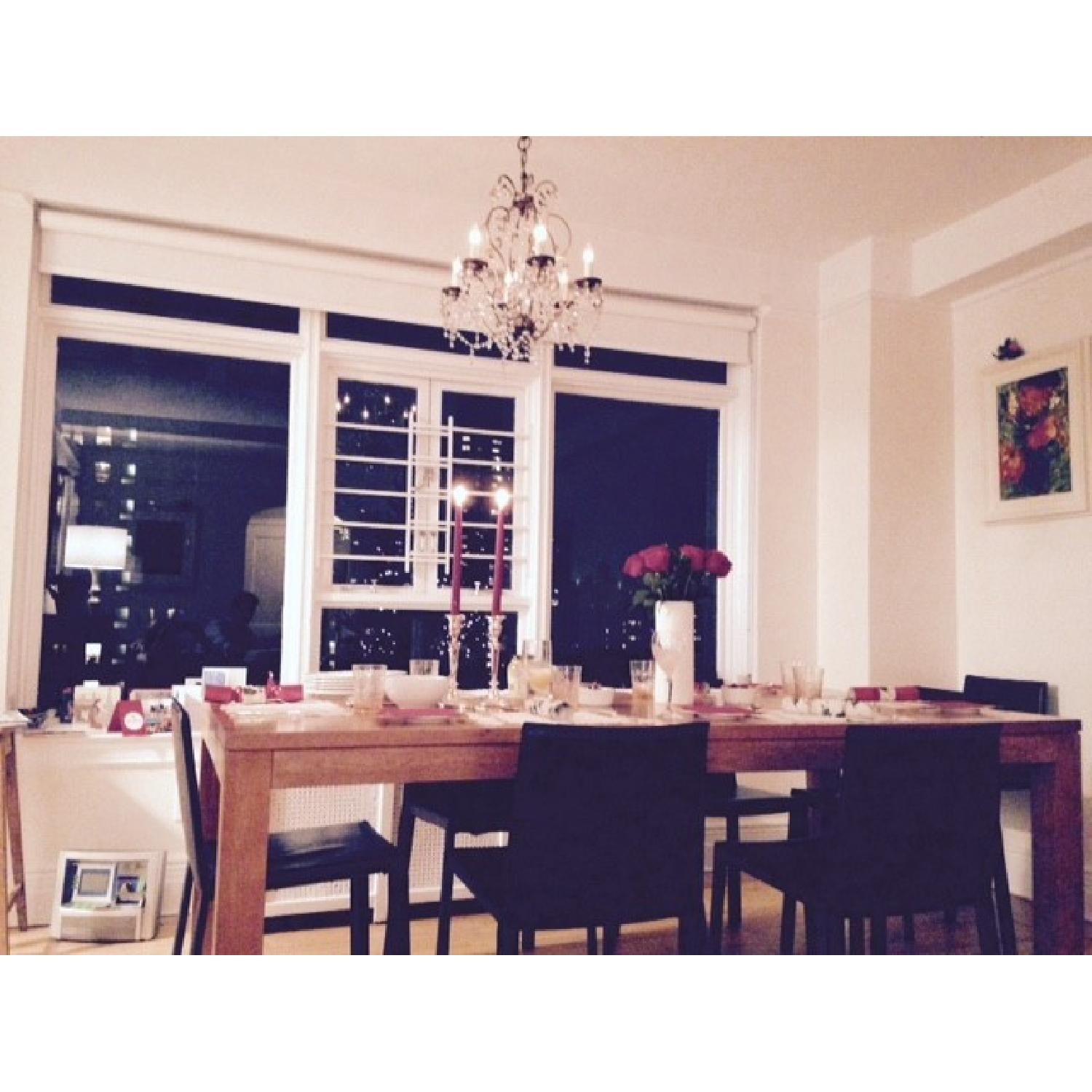 Solid Oak Wood Dining Table - AptDeco