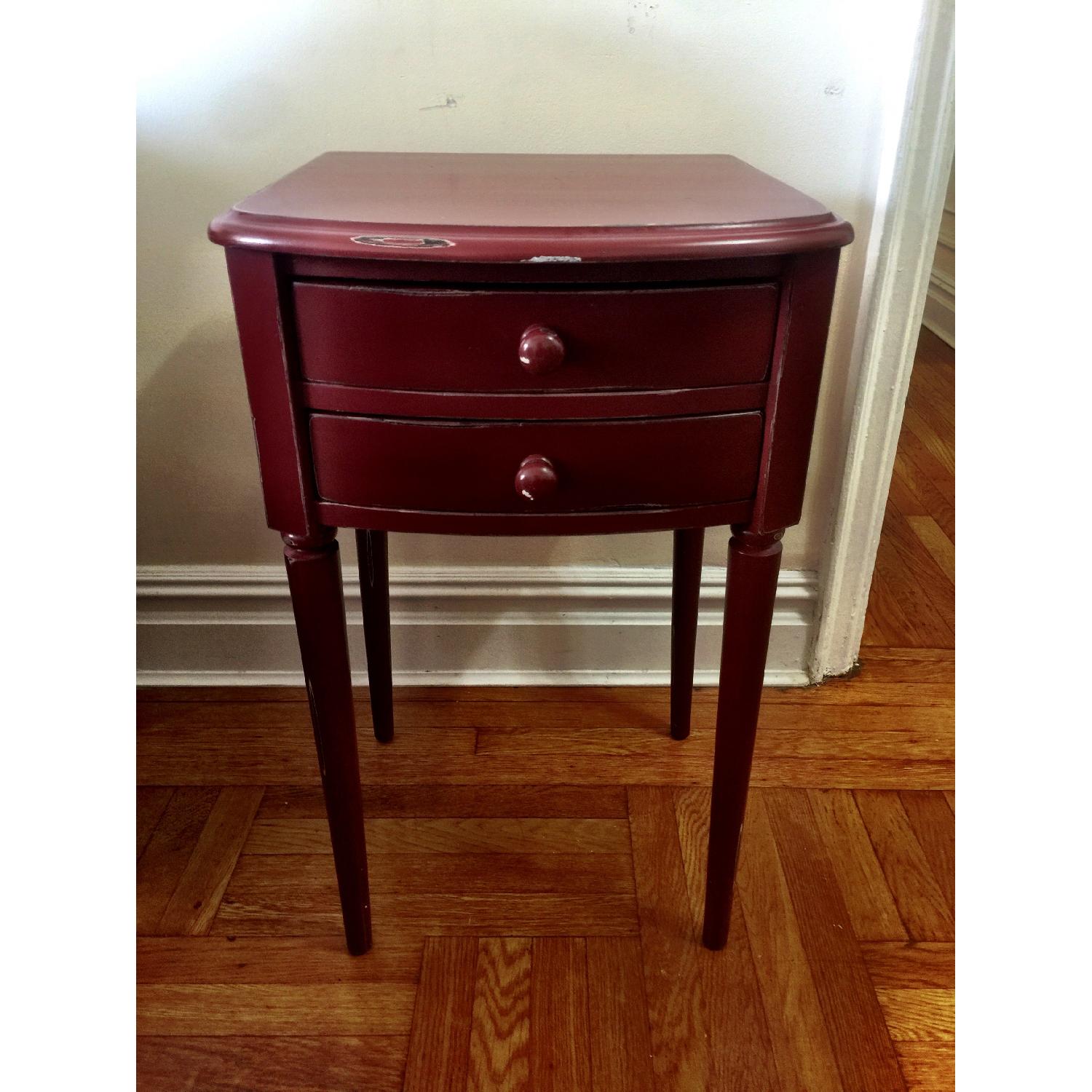 Pottery Barn Charlotte Bedside Table in Red - image-1