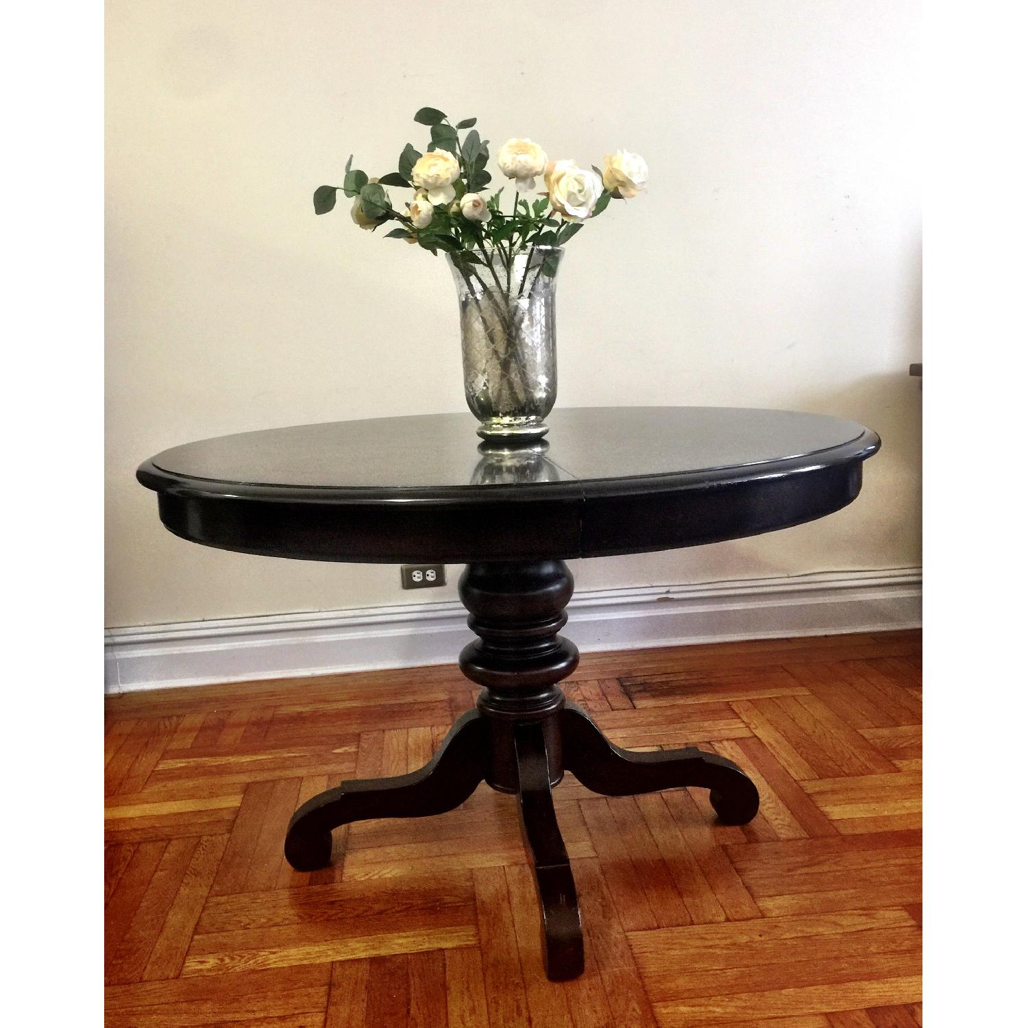 Macy's Espresso Round Dining Table w/ Leaf - image-1