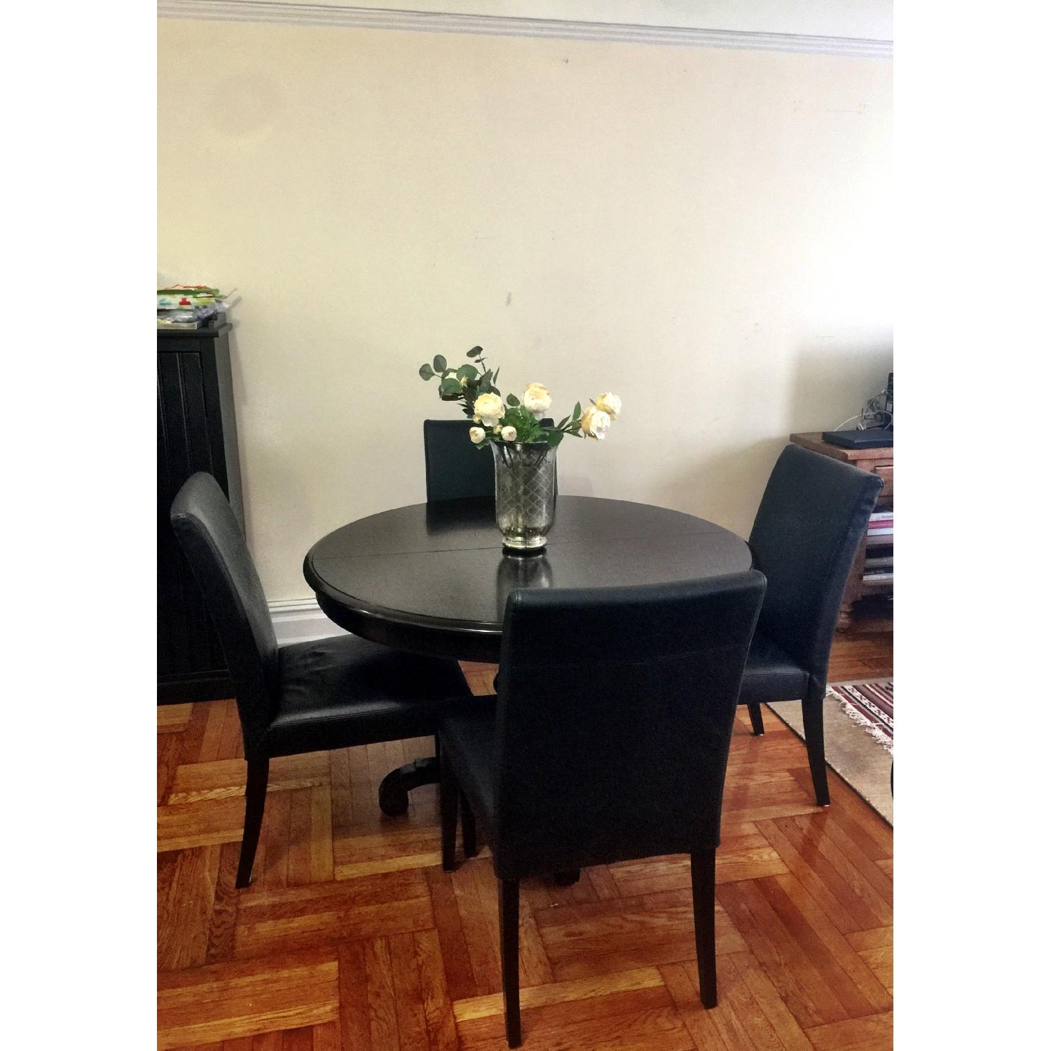 Macy's Espresso Round Dining Table w/ Leaf - image-3