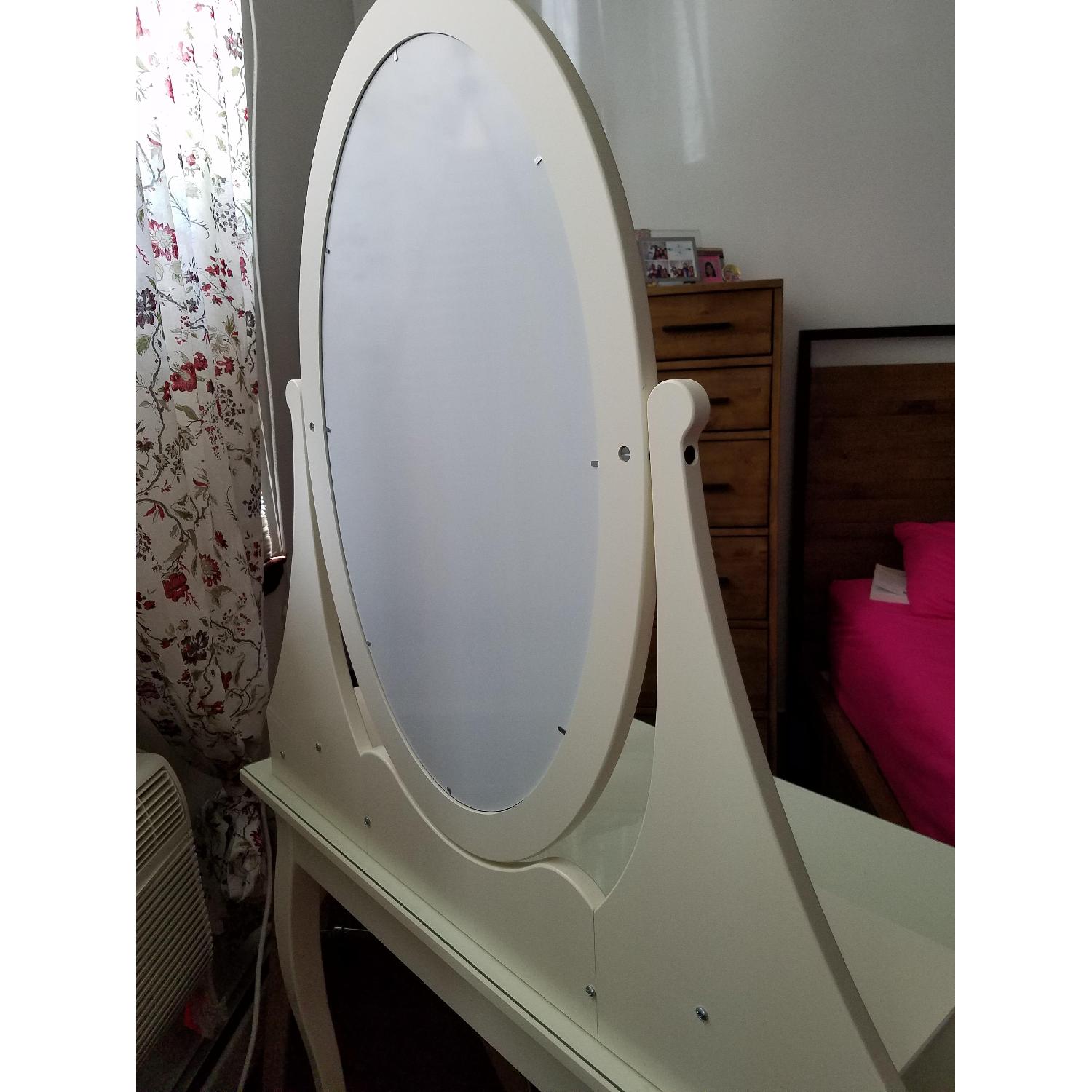 Ikea Hemnes White Dressing Table w/ Mirror AptDeco