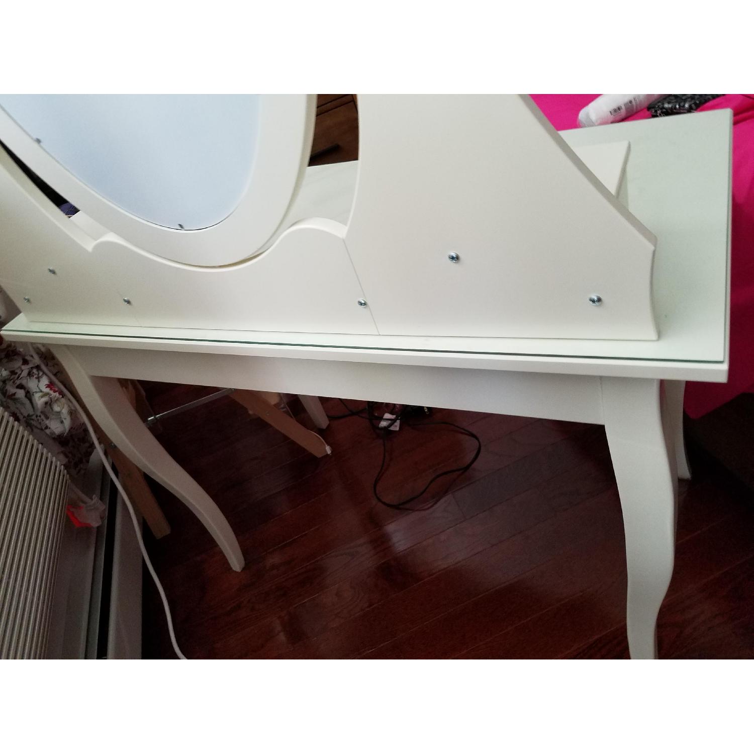 Ikea Hemnes White Dressing Table w/ Mirror - image-3