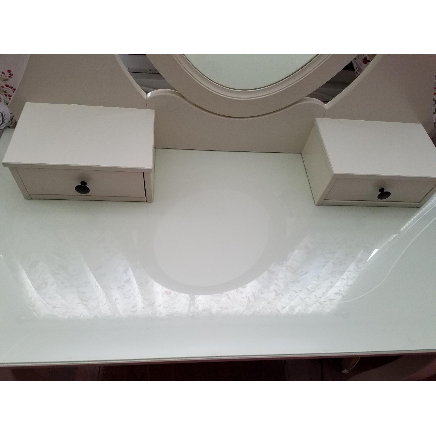 Ikea Hemnes White Dressing Table w/ Mirror - image-5