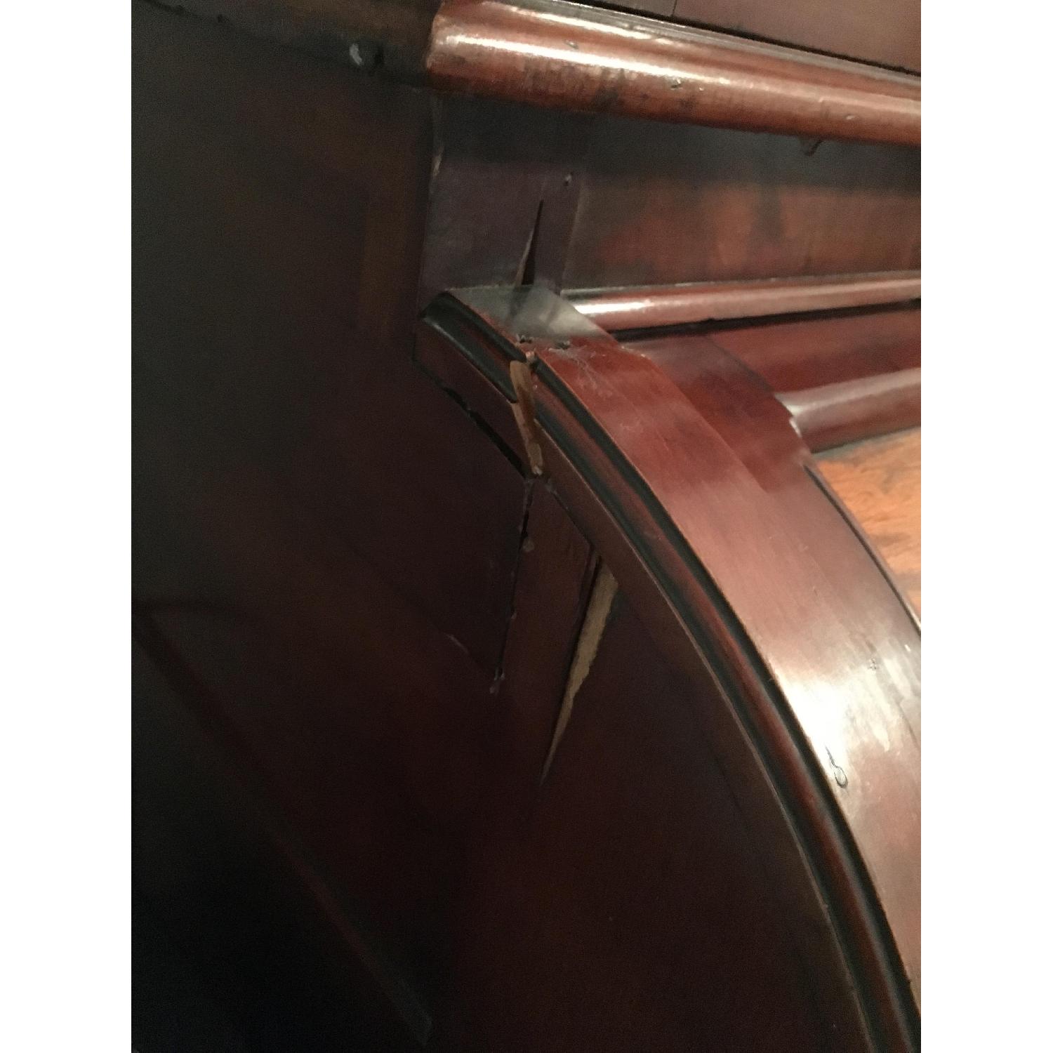 Antique Victorian Roll-Top Secretary Desk w/ Glass Door Bookcase - image-4