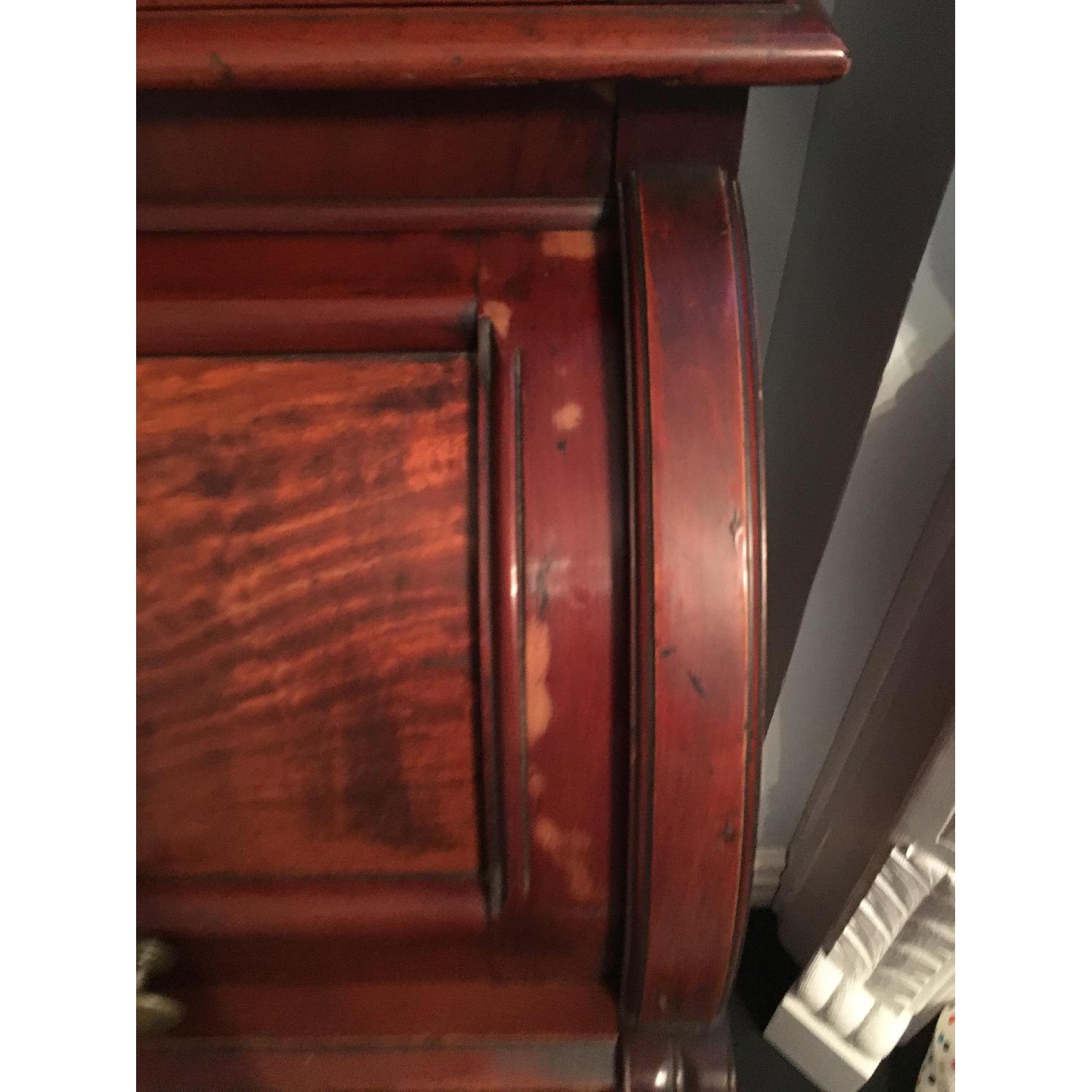 Antique Victorian Roll-Top Secretary Desk w/ Glass Door Bookcase - image-6