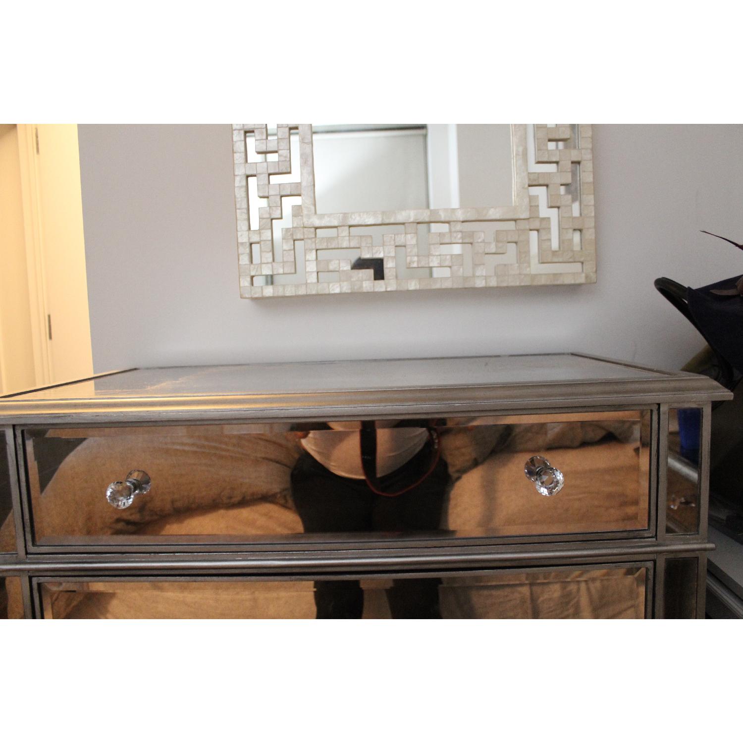 Pier 1 Hayworth Mirrored Weathered Oak 4-Drawer Chest - image-3
