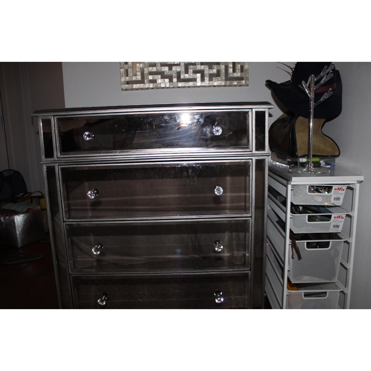 Pier 1 Hayworth Mirrored Weathered Oak 4-Drawer Chest - image-4