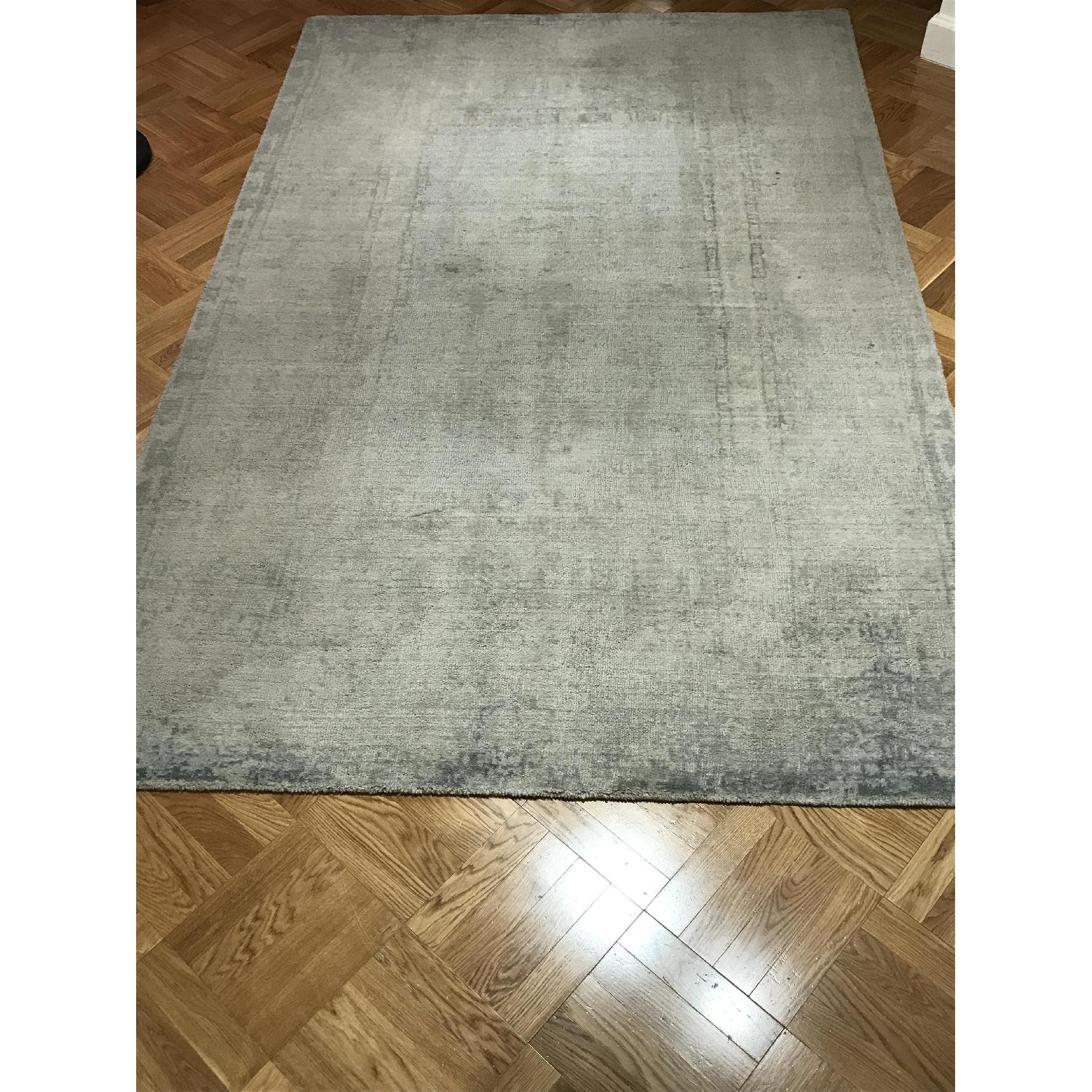 Pottery Barn Kailee Printed Rug in Porcelain Blue AptDeco