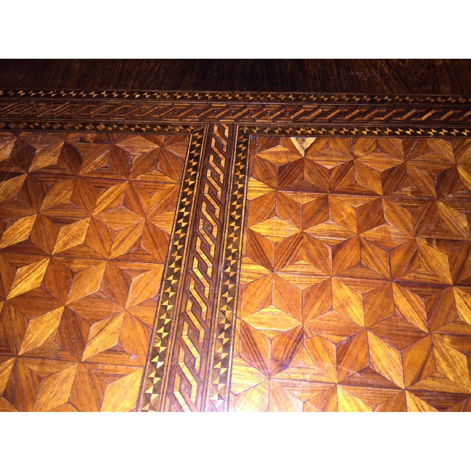 Antique Wood Inlay Coffee Table - image-3