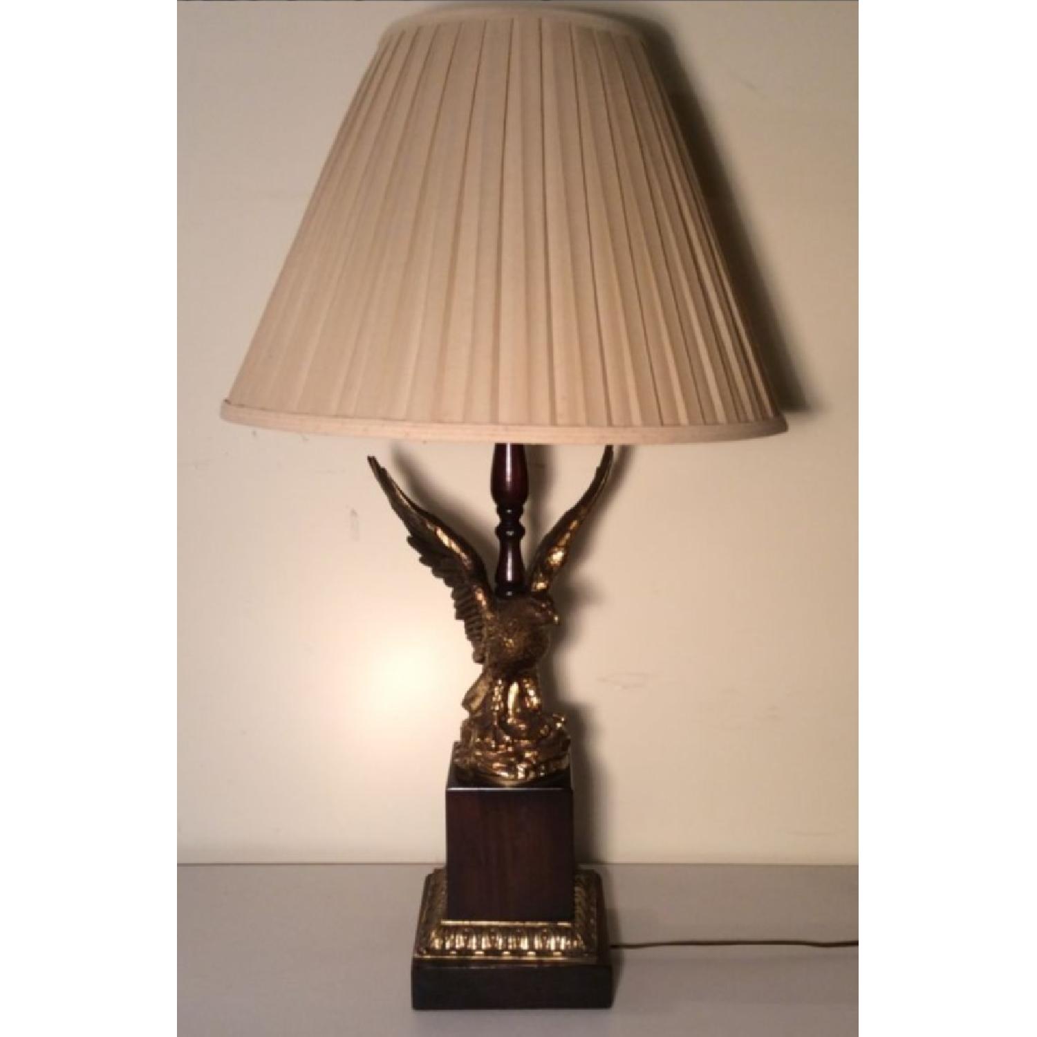 Brass Eagle Table Lamp on Plinth Base - image-1