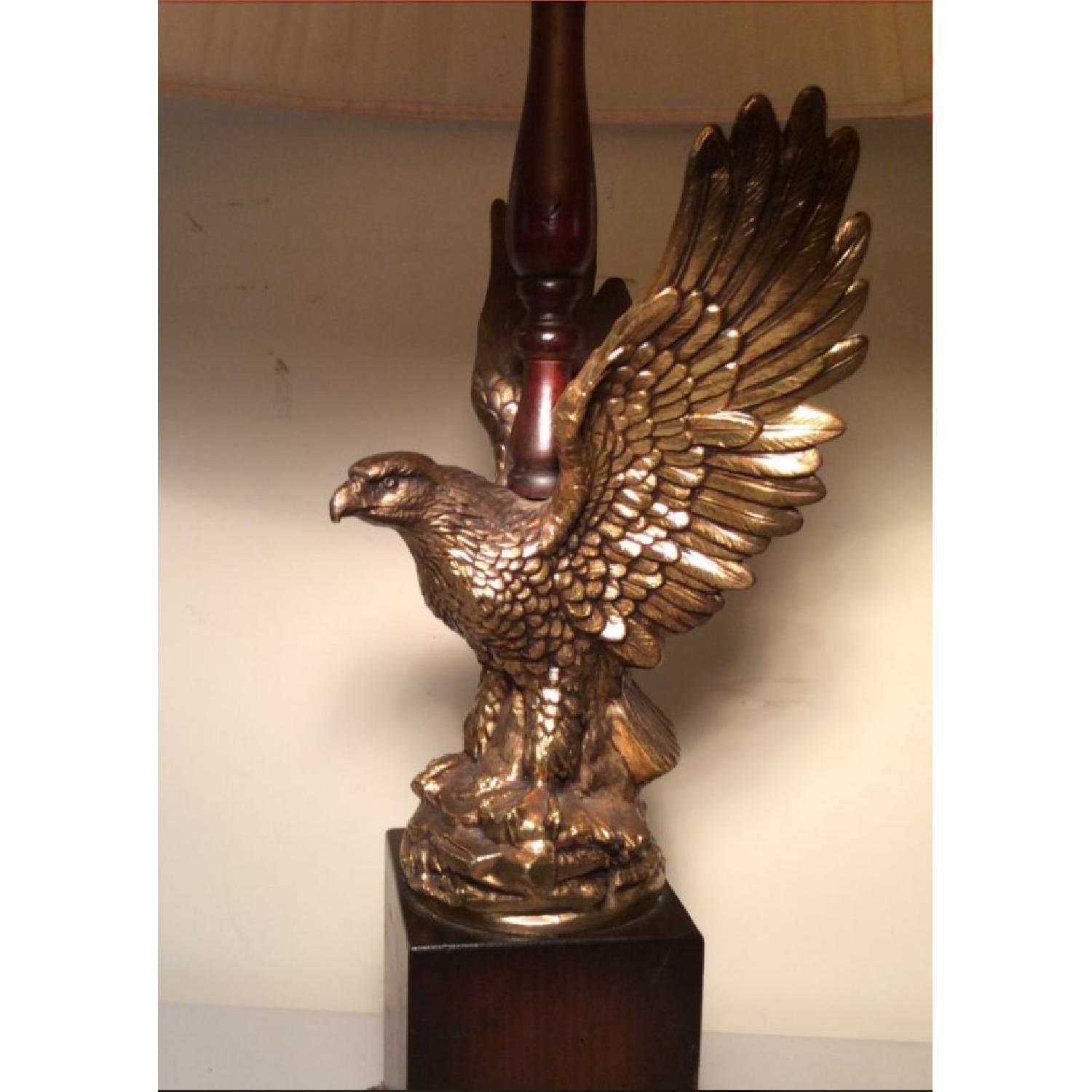 Brass Eagle Table Lamp on Plinth Base - image-2