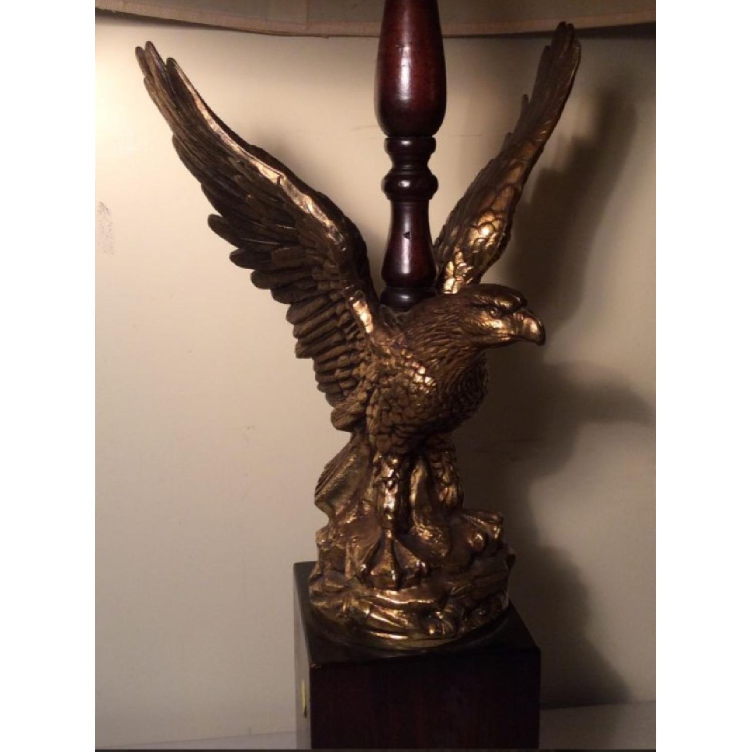 Brass Eagle Table Lamp on Plinth Base - image-3