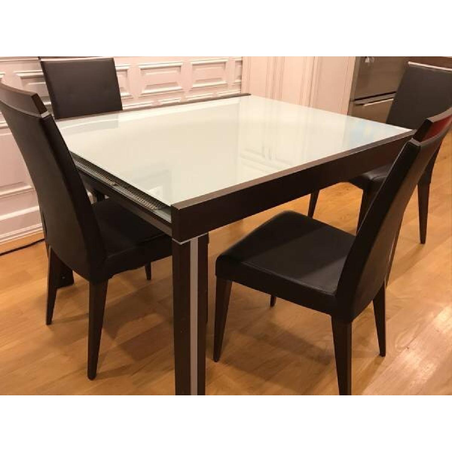 Modern Italian Extendable Dining Table w/ 4 Chairs AptDeco