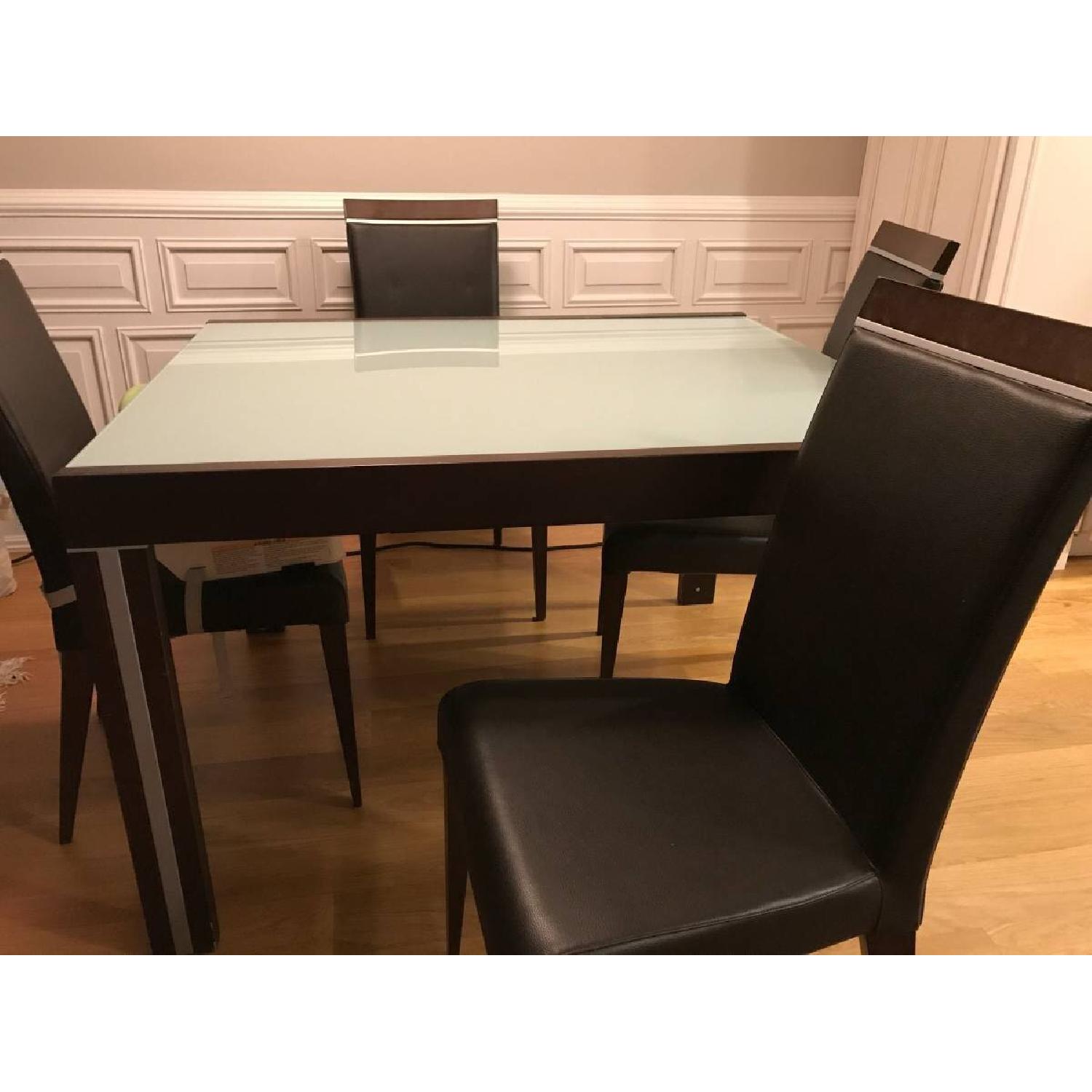 Modern Italian Extendable Dining Table w/ 4 Chairs AptDeco