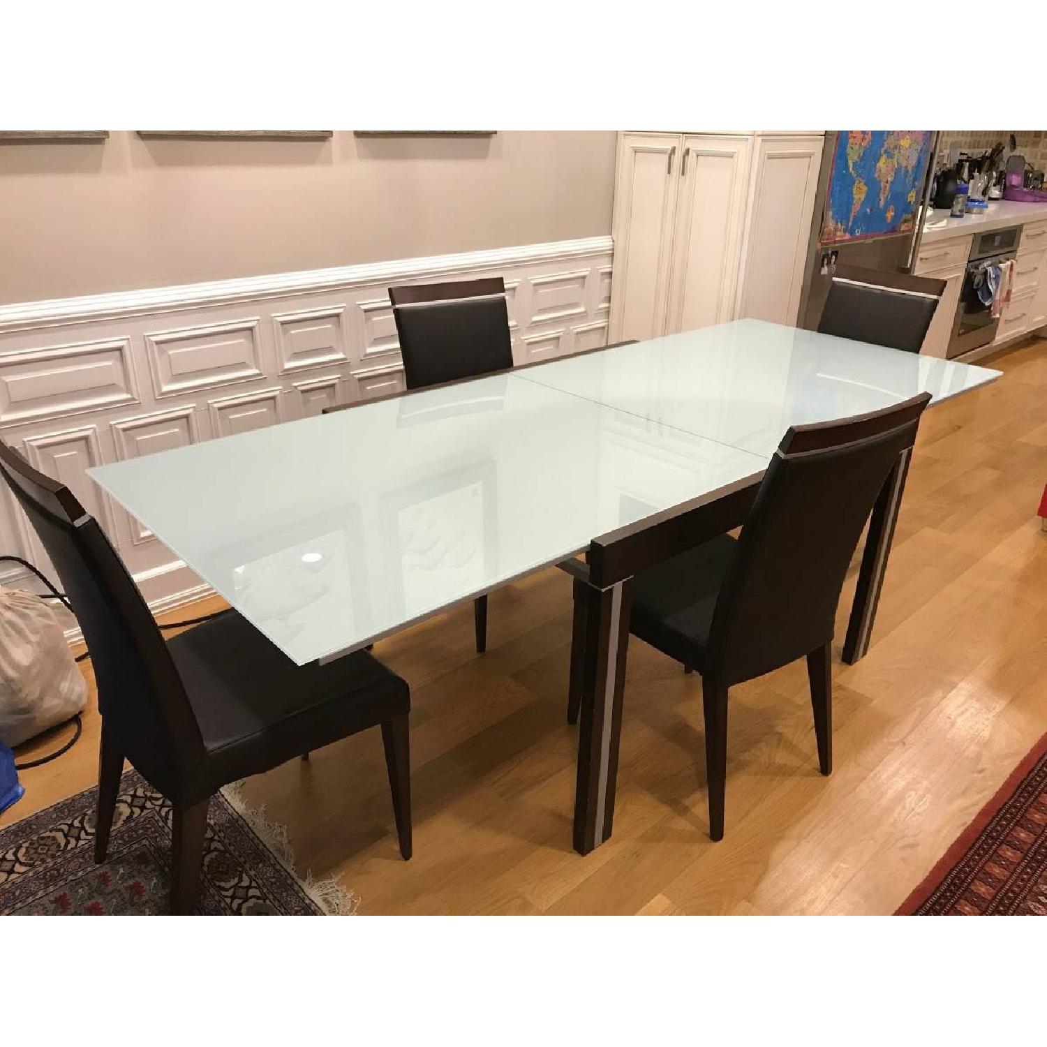 Modern Italian Extendable Dining Table w/ 4 Chairs AptDeco