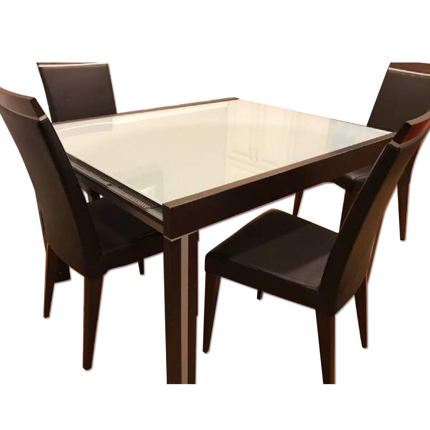 Modern Italian Extendable Dining Table w/ 4 Chairs AptDeco