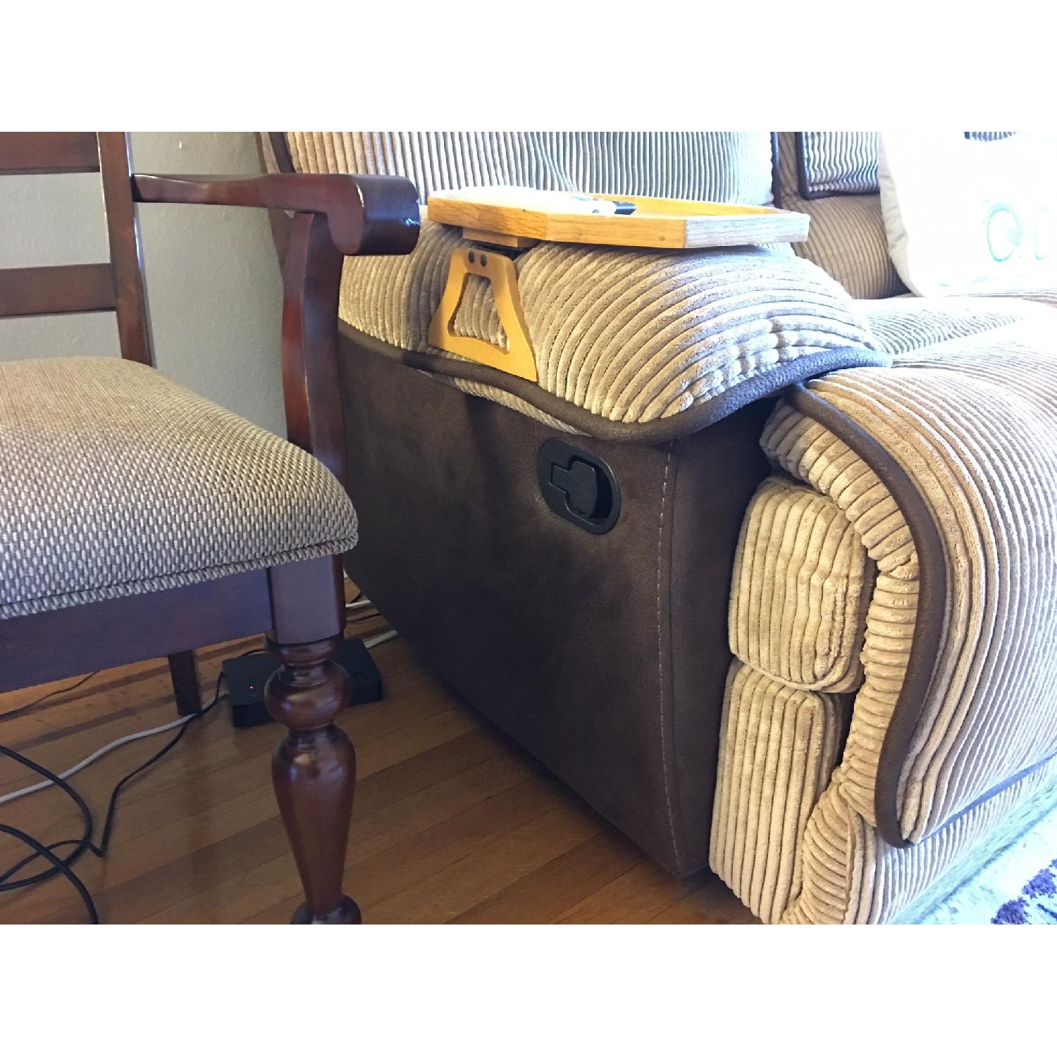 American Signature Furniture Laguna Dual Reclining Sofa in Camel - image-2