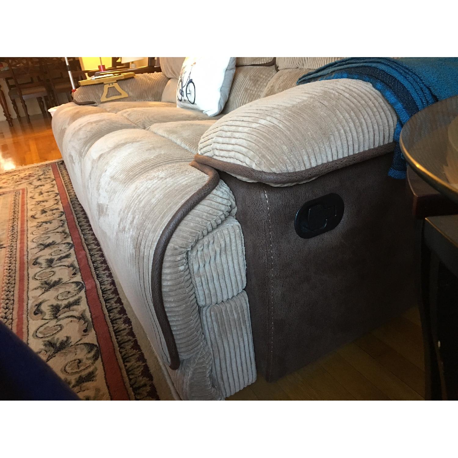 American Signature Furniture Laguna Dual Reclining Sofa in Camel - image-3