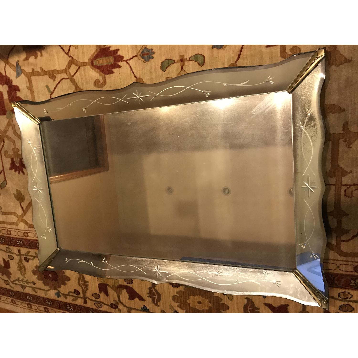 Vintage Venetian Hollywood Regency Etched Mirror - image-1