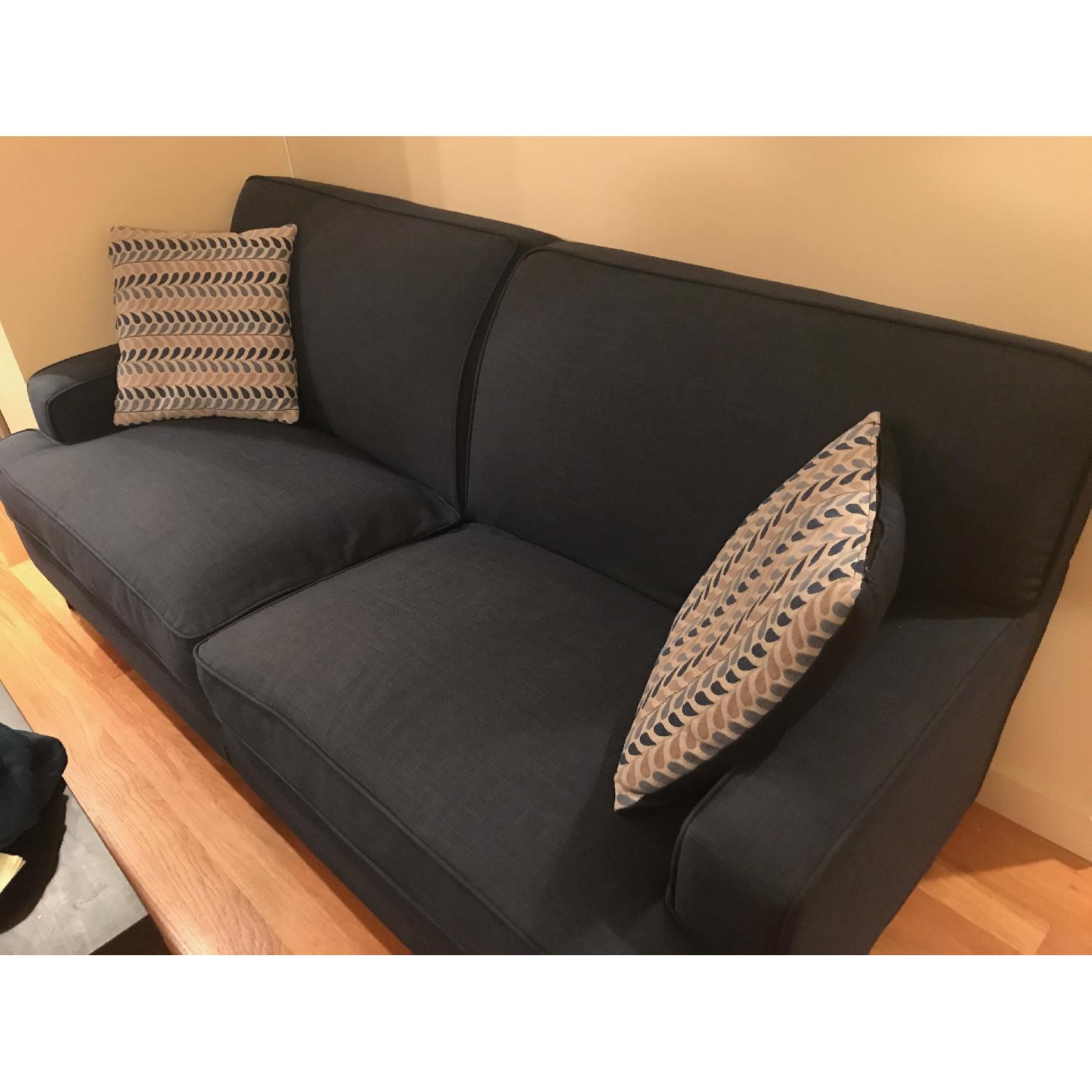 Blue Linen Sofa - image-2
