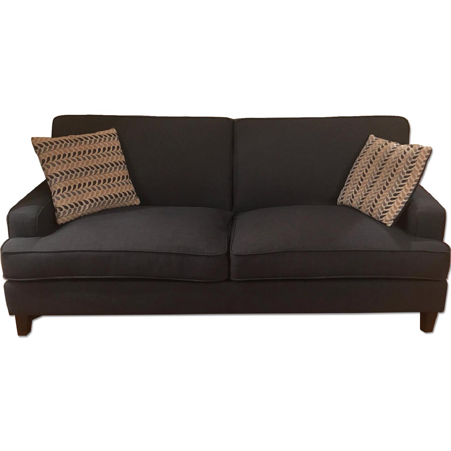 Blue Linen Sofa - image-0