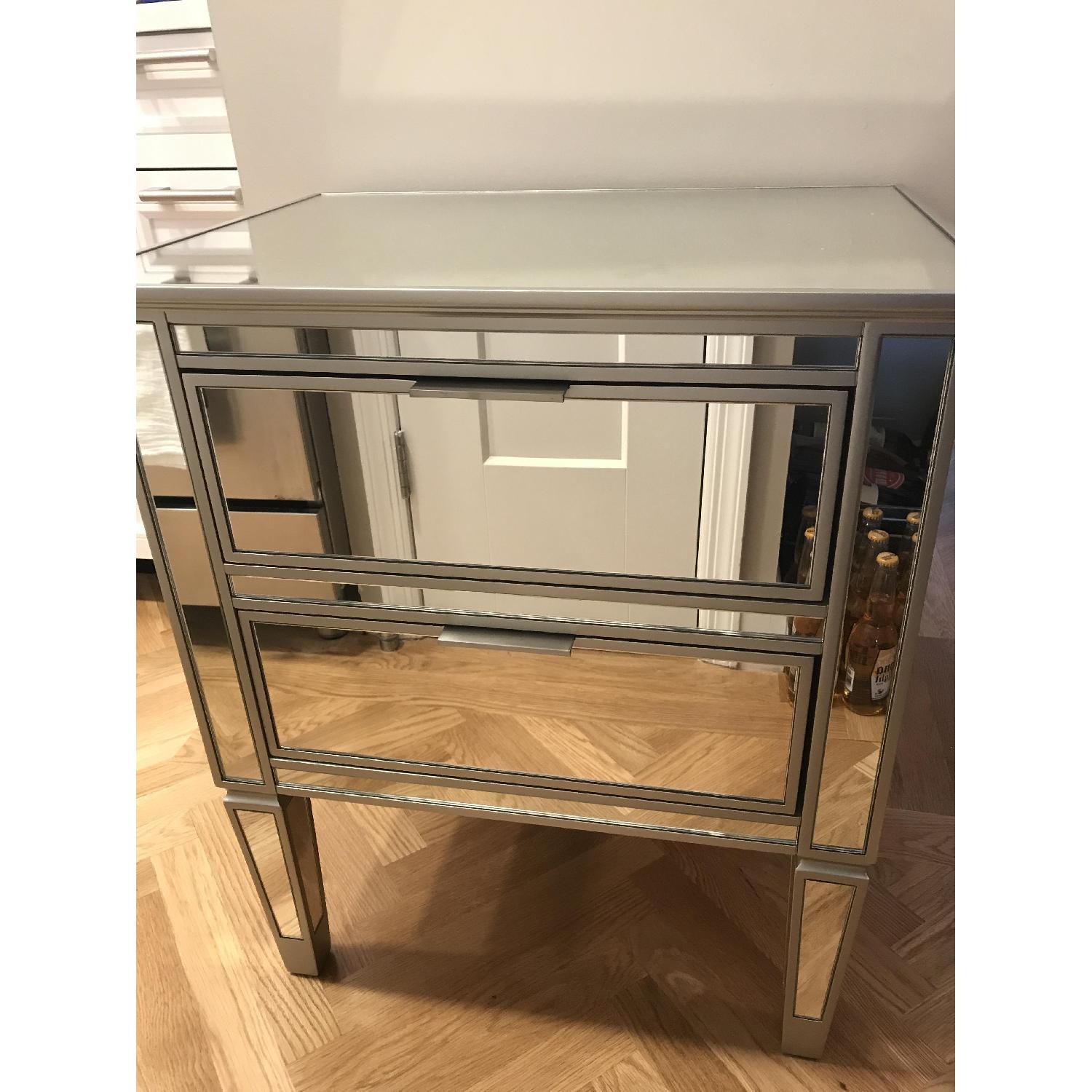 Park Mirrored 2-Drawer Bedside Table - image-1
