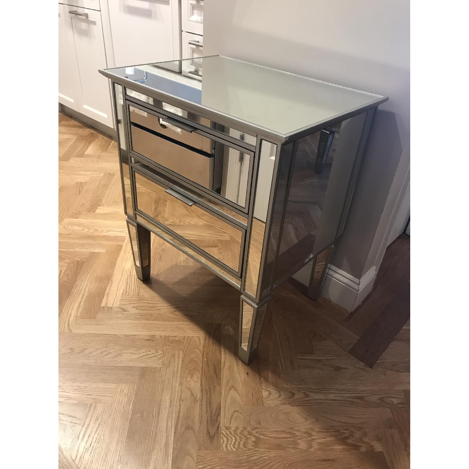 Park Mirrored 2-Drawer Bedside Table - image-3
