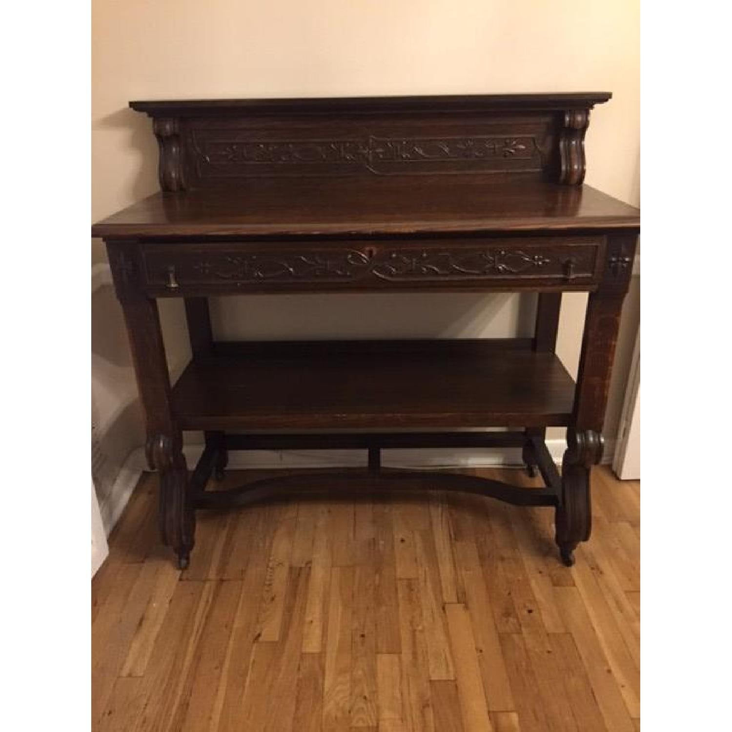 Daniel Jones Vintage Wood Sideboard w/ Ornate Details - image-1