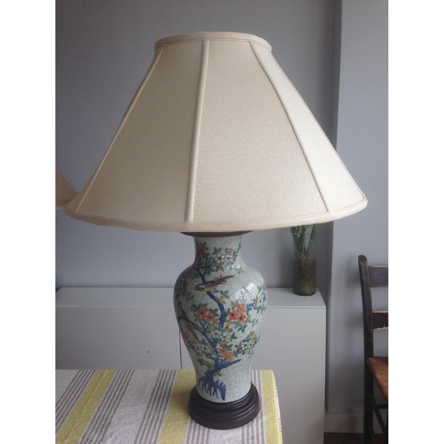 Chinoiserie Table Lamps w/ Shades - Pair - image-5