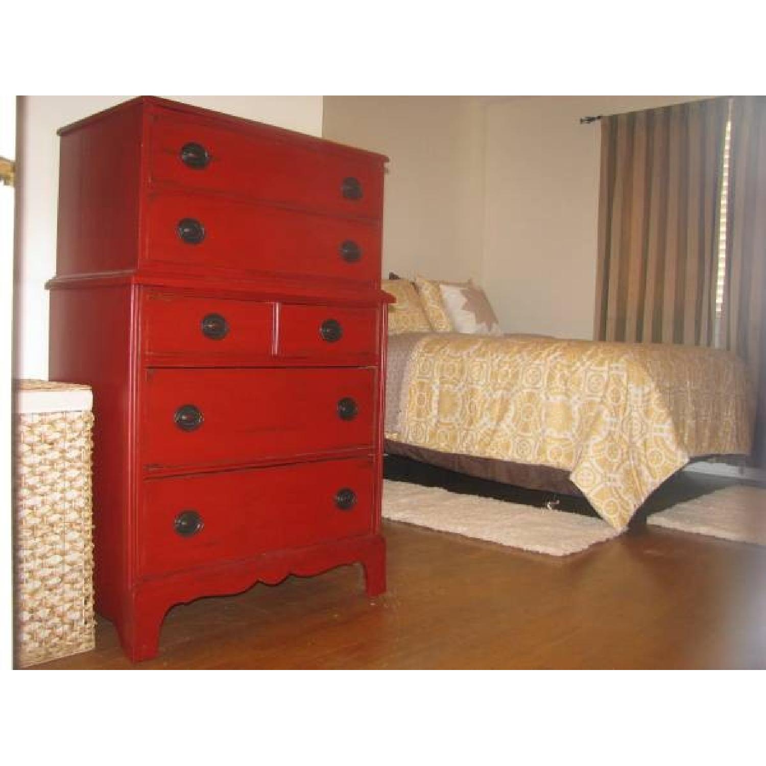Antique Red Dresser - image-1