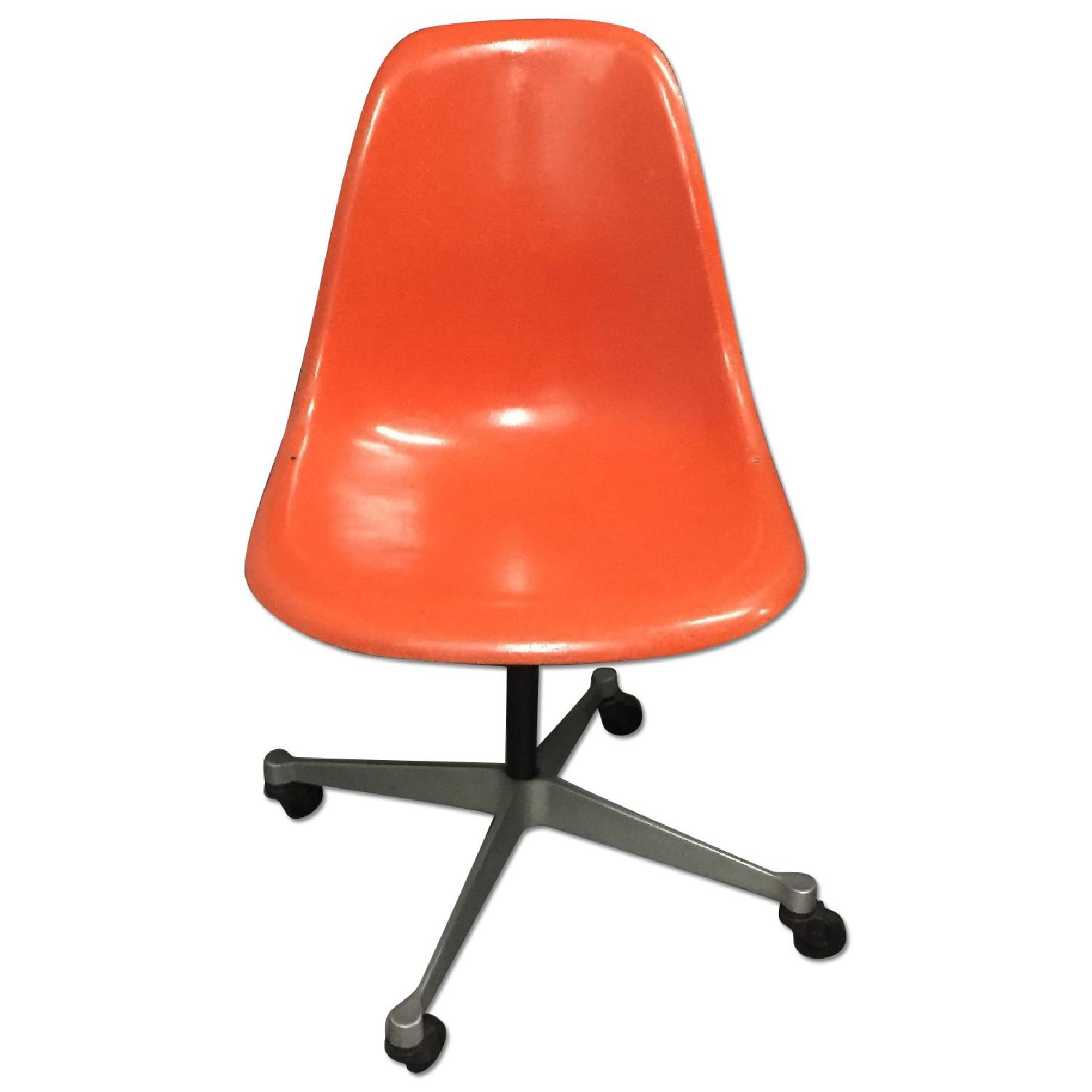 Vintage 1960s Eames Swivel Orange Chair - image-0
