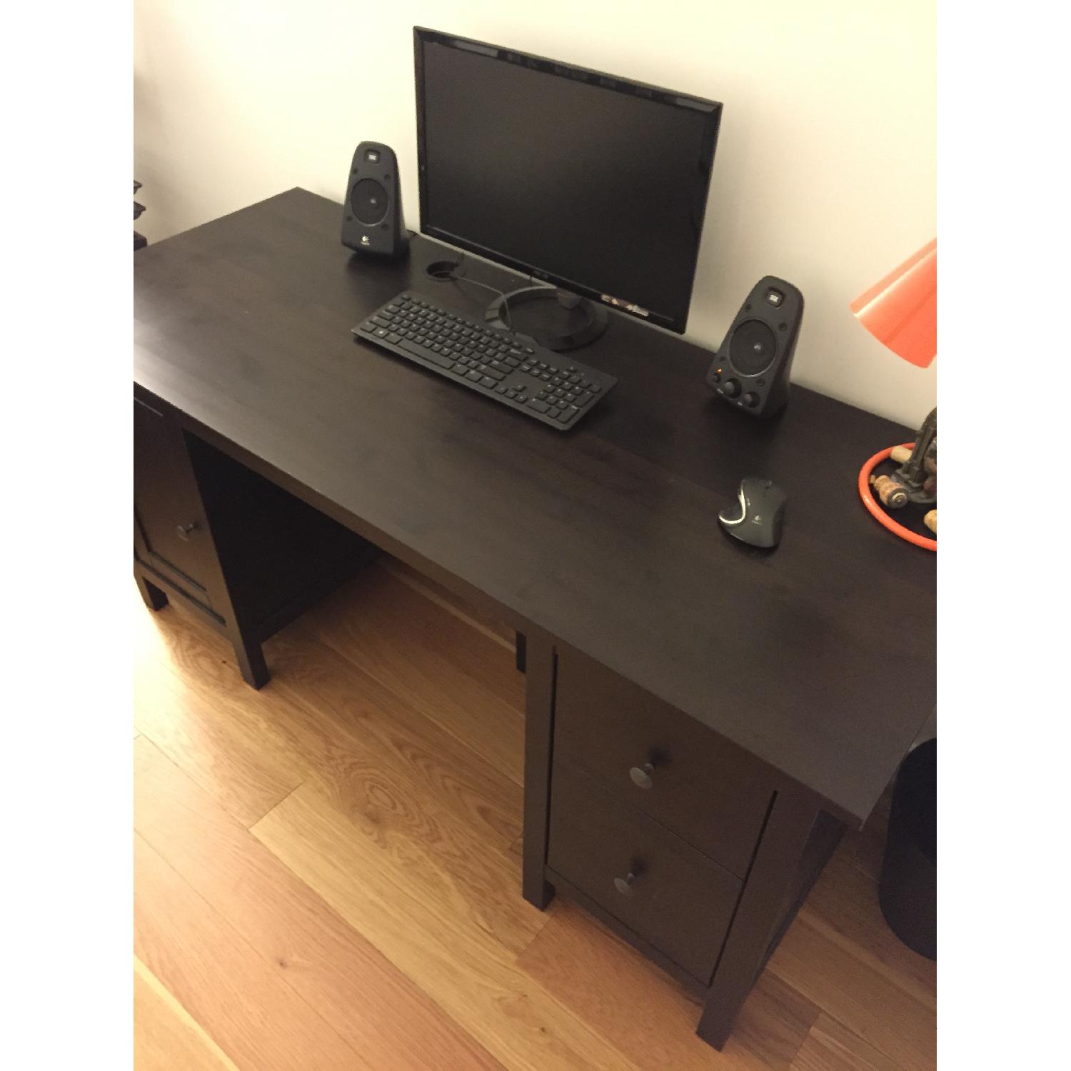 Ikea Hemnes Black-Brown Office Desk - image-5