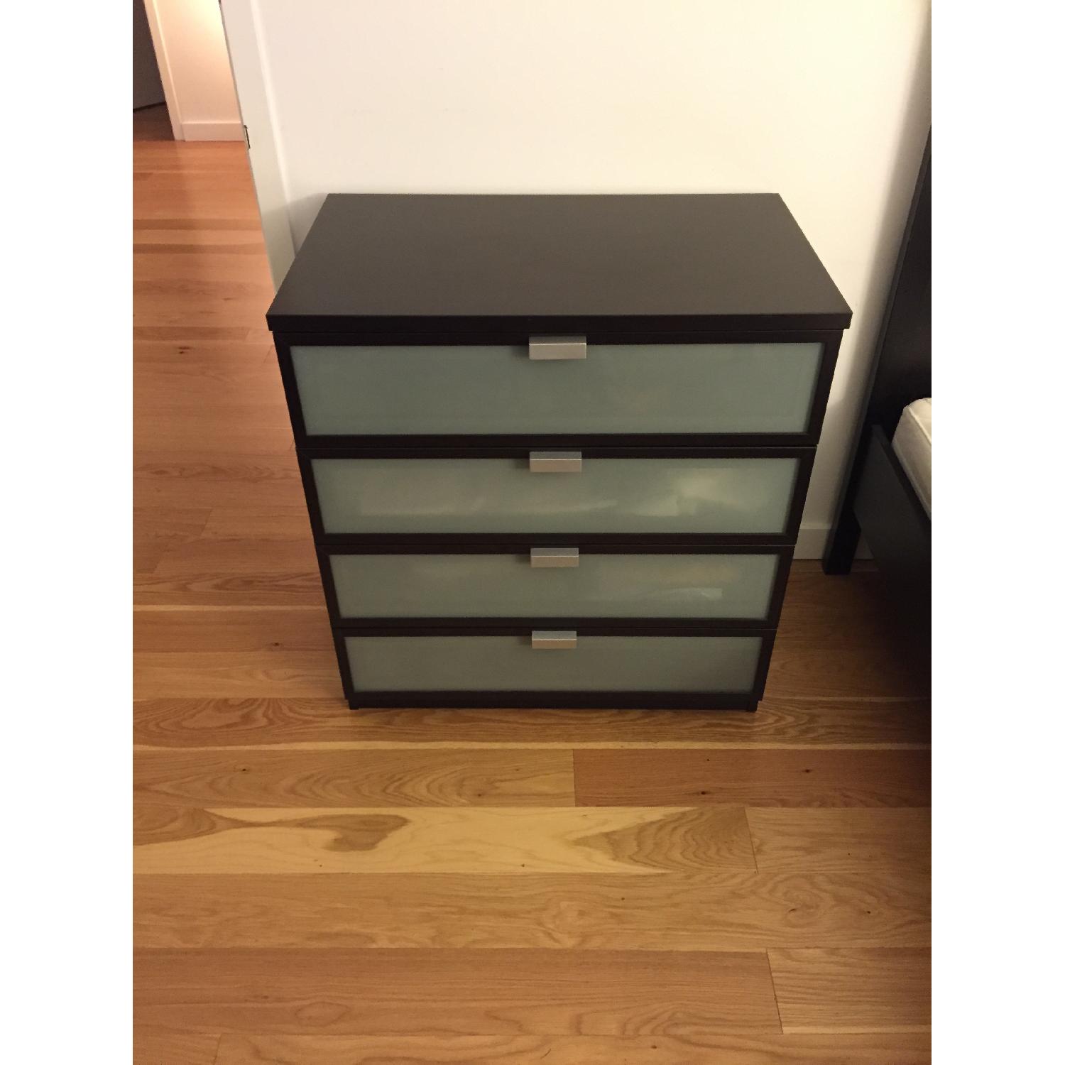Ikea Frosted Glass 4-Drawer Dresser - image-1