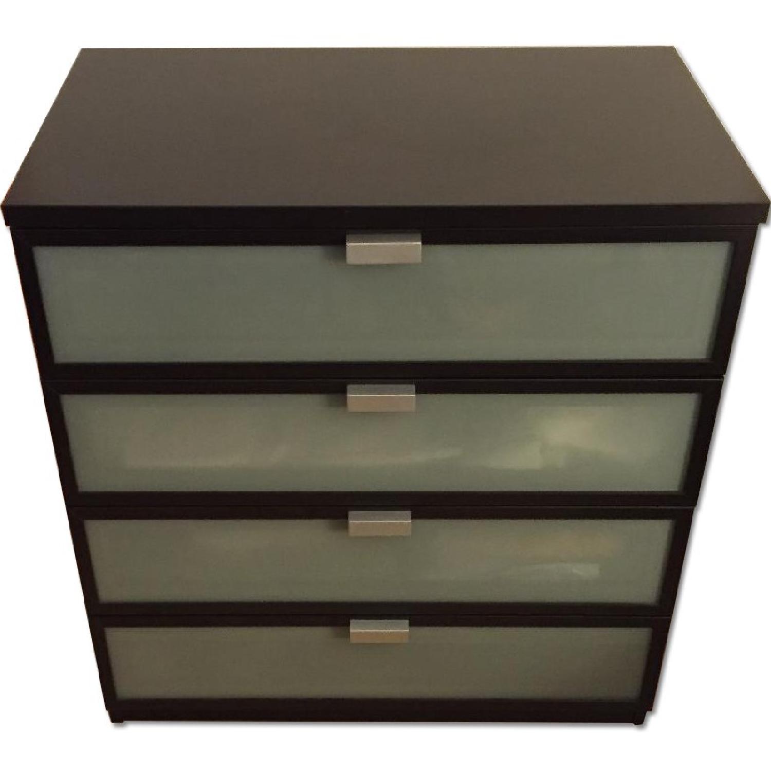 Ikea Frosted Glass 4-Drawer Dresser - image-0
