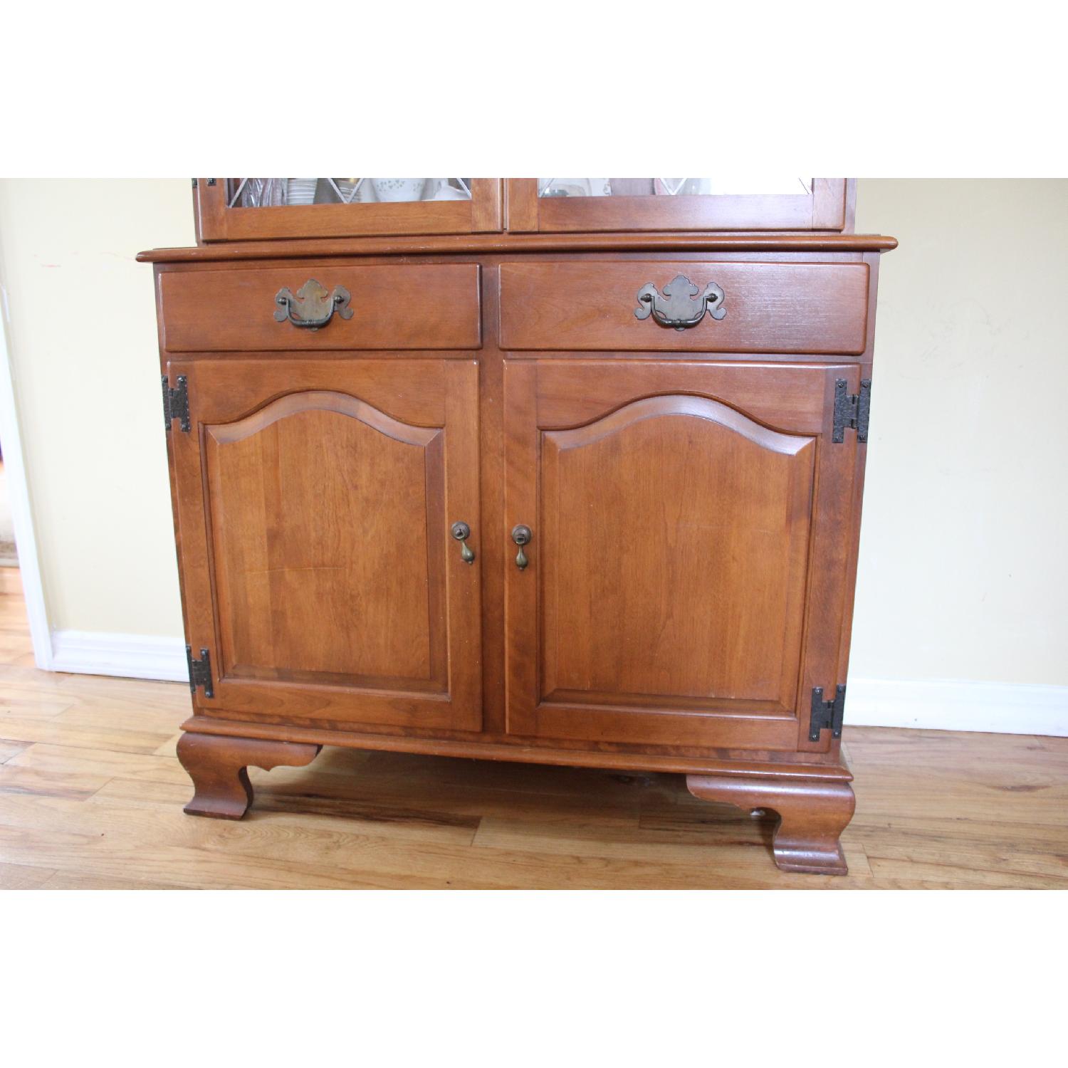 Ethan Allen American Traditional Nutmeg Maple China Cabinet - image-8