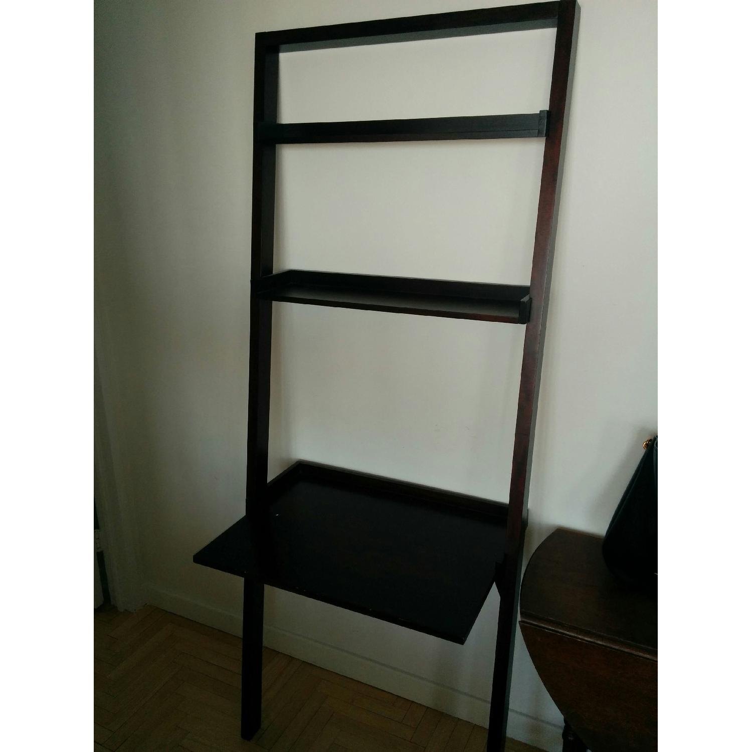 Crate & Barrel Sloane Leaning Bookshelf with Table AptDeco